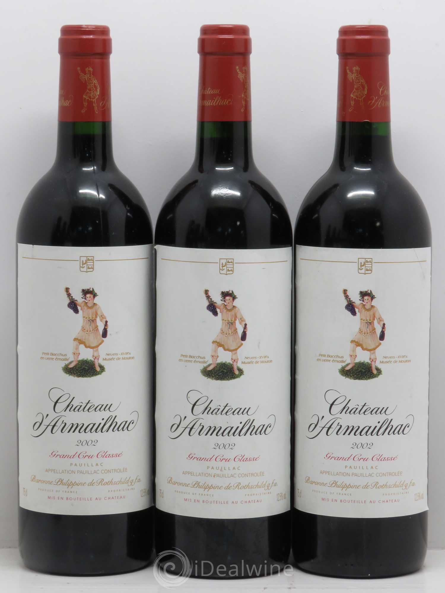 Château d' Armailhac - Mouton Baron(ne) Philippe 5ème Grand Cru Classé 2002 - Lot de 6 bouteilles - 1