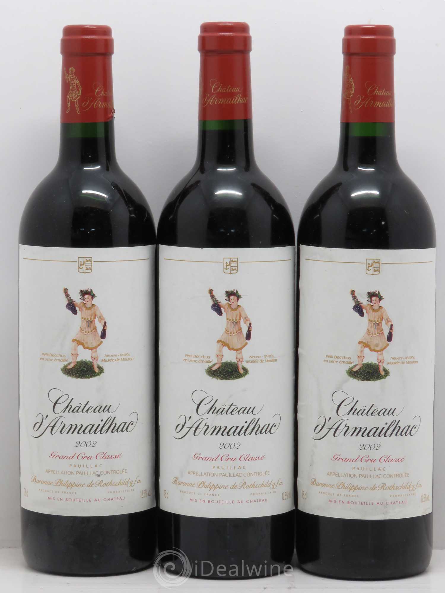 Château d' Armailhac - Mouton Baron(ne) Philippe 5ème Grand Cru Classé 2002 - Lot de 6 bouteilles - 2