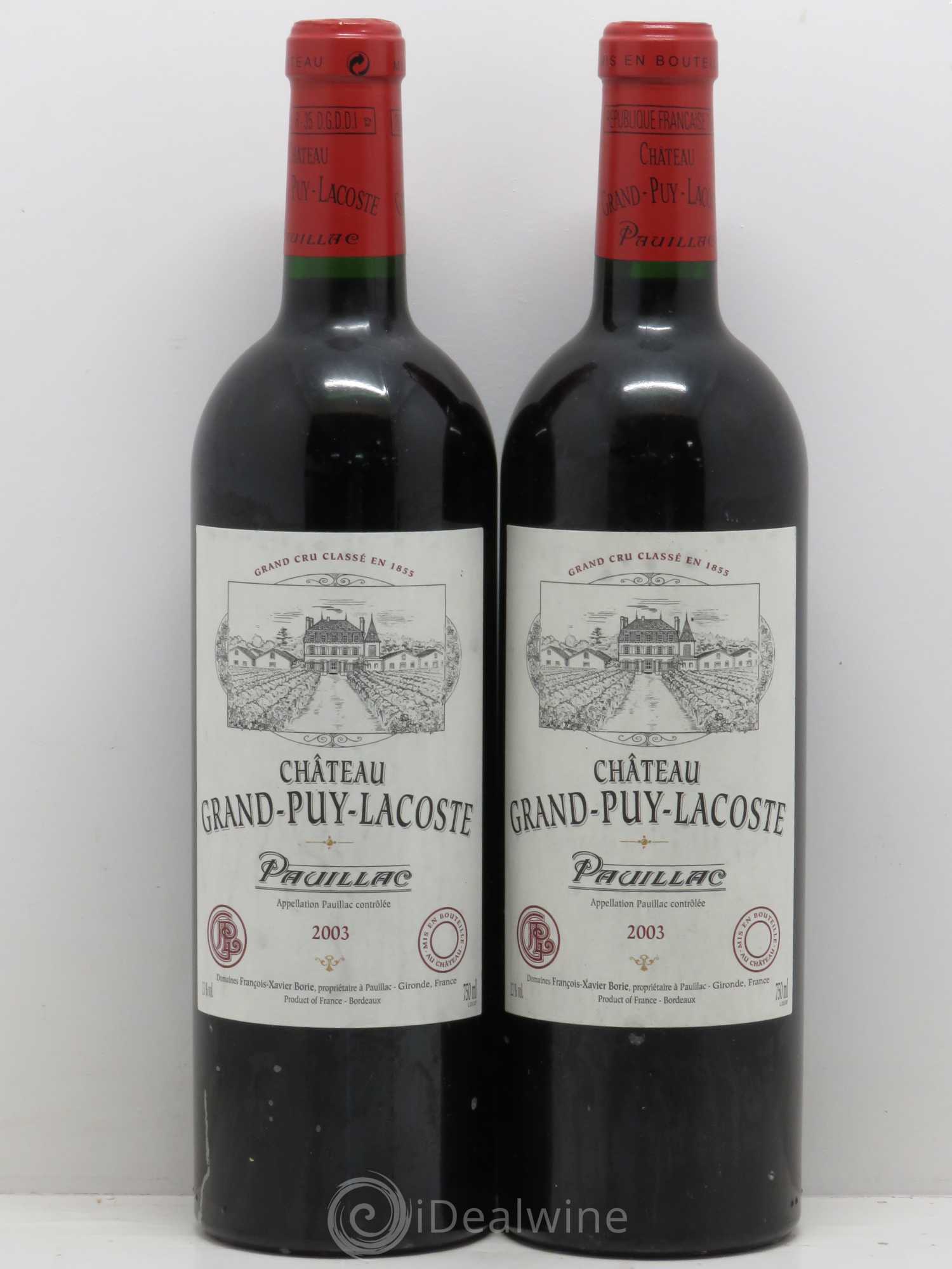 Château Grand Puy Lacoste 5ème Grand Cru Classé 2003 - Lot de 5 bouteilles - 2