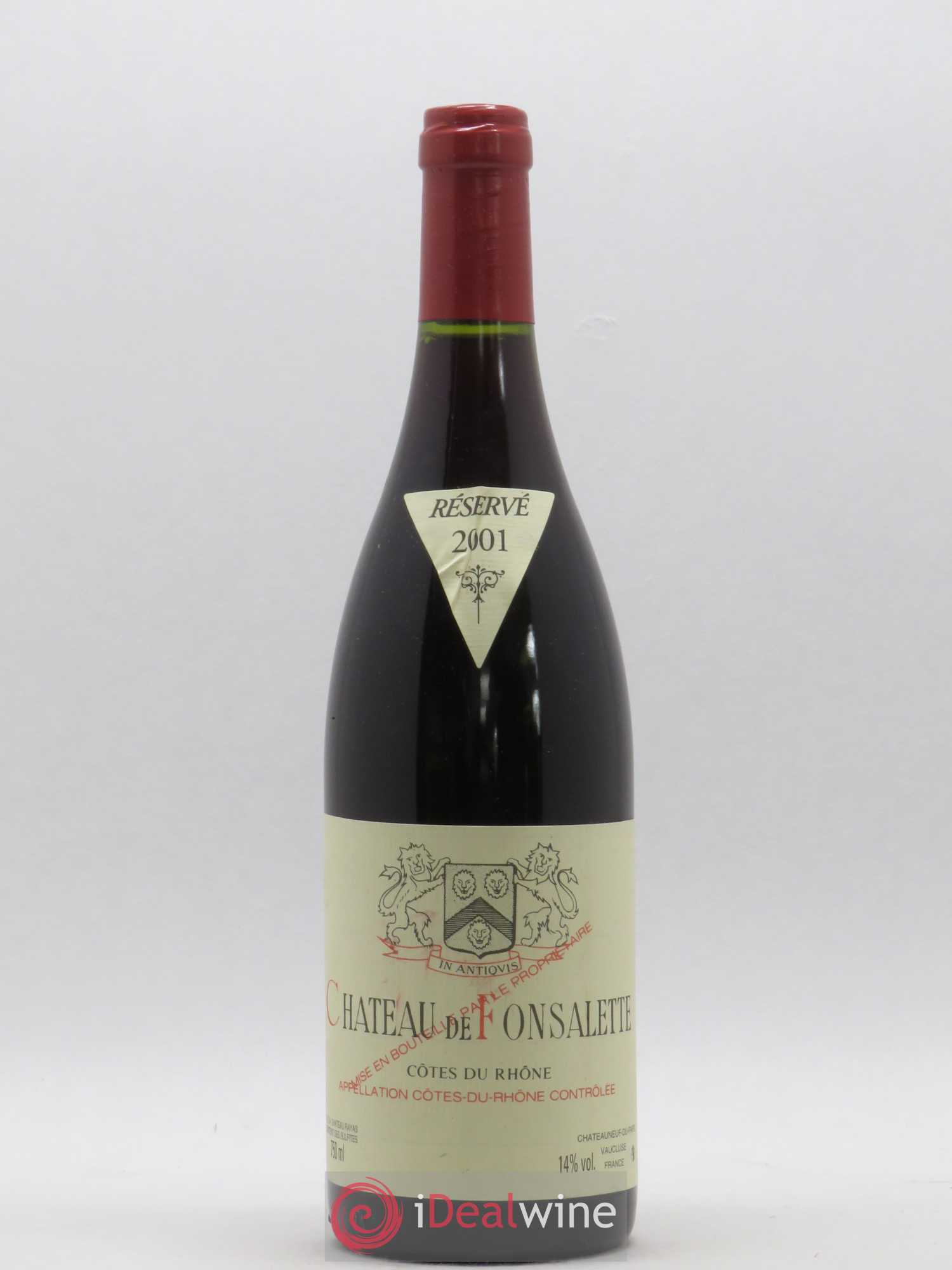 Côtes-du-Rhône Château de Fonsalette Emmanuel Reynaud 2001 - Lot de 1 bouteille - 0