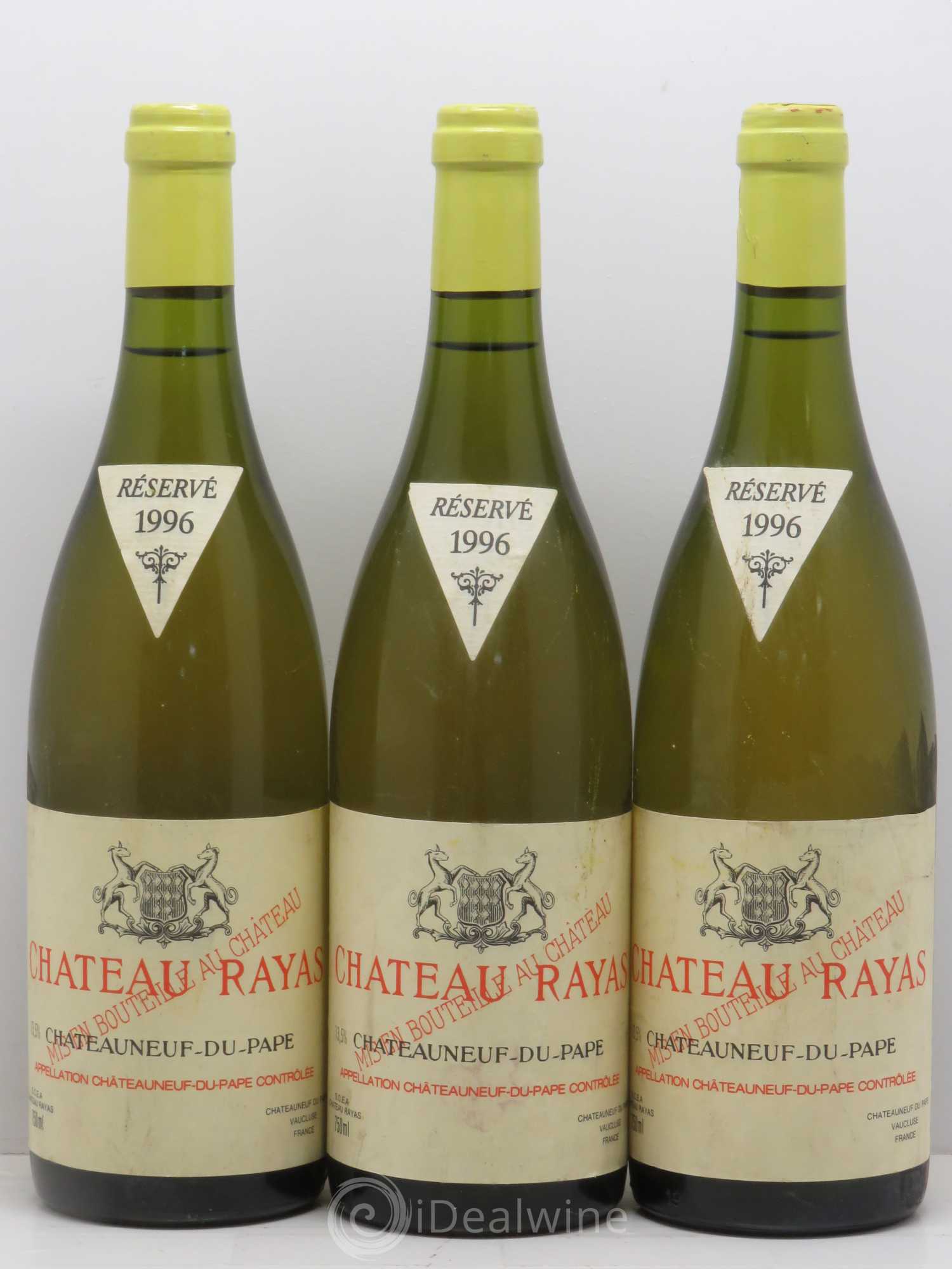 Châteauneuf-du-Pape Château Rayas Emmanuel Reynaud 1996 - Lot de 3 bouteilles - 0
