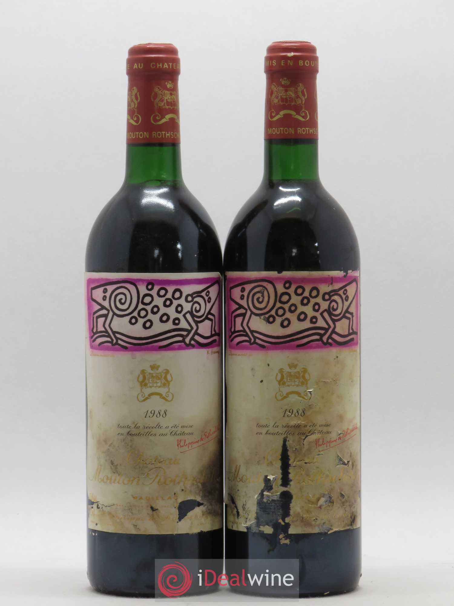 Château Mouton Rothschild 1er Grand Cru Classé 1988 - Lot de 2 bouteilles - 0