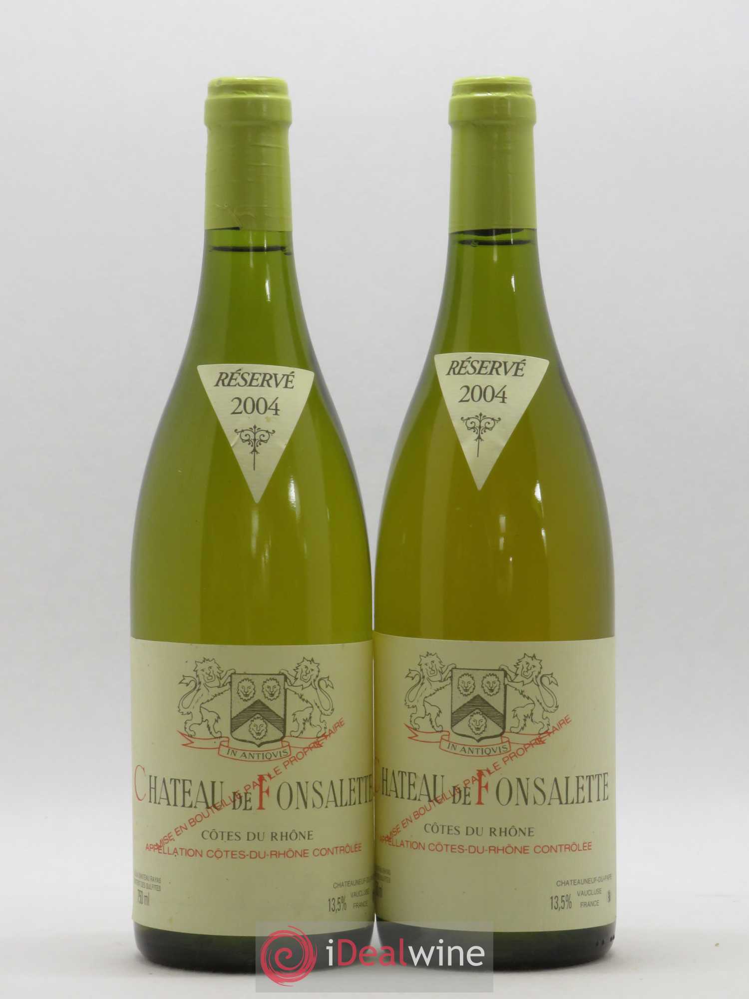 Côtes-du-Rhône Château de Fonsalette Emmanuel Reynaud 2004 - Lot de 2 bouteilles - 0