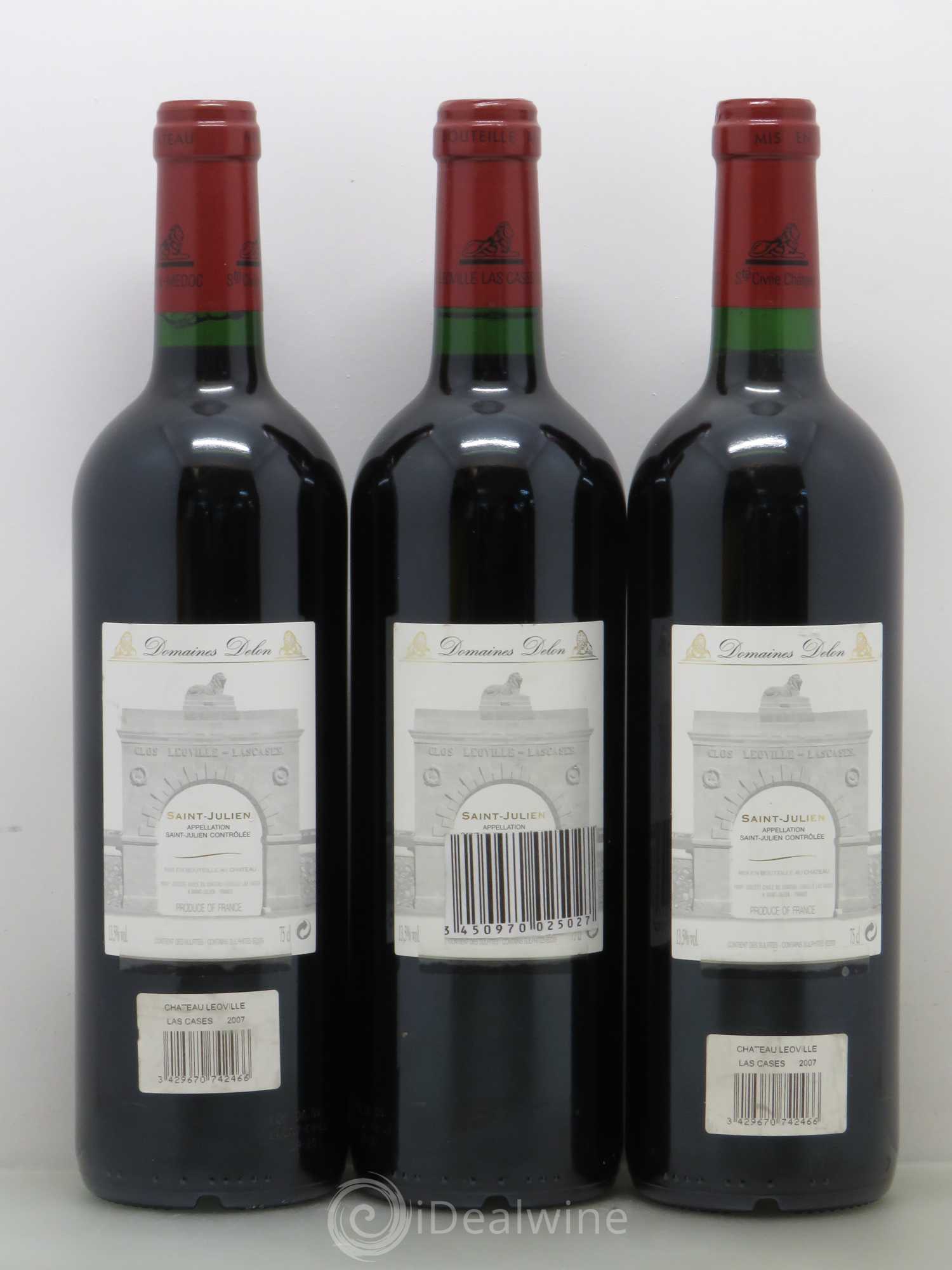 Château Léoville Las Cases 2ème Grand Cru Classé 2007 - Lotto di 3 bottiglie - 1