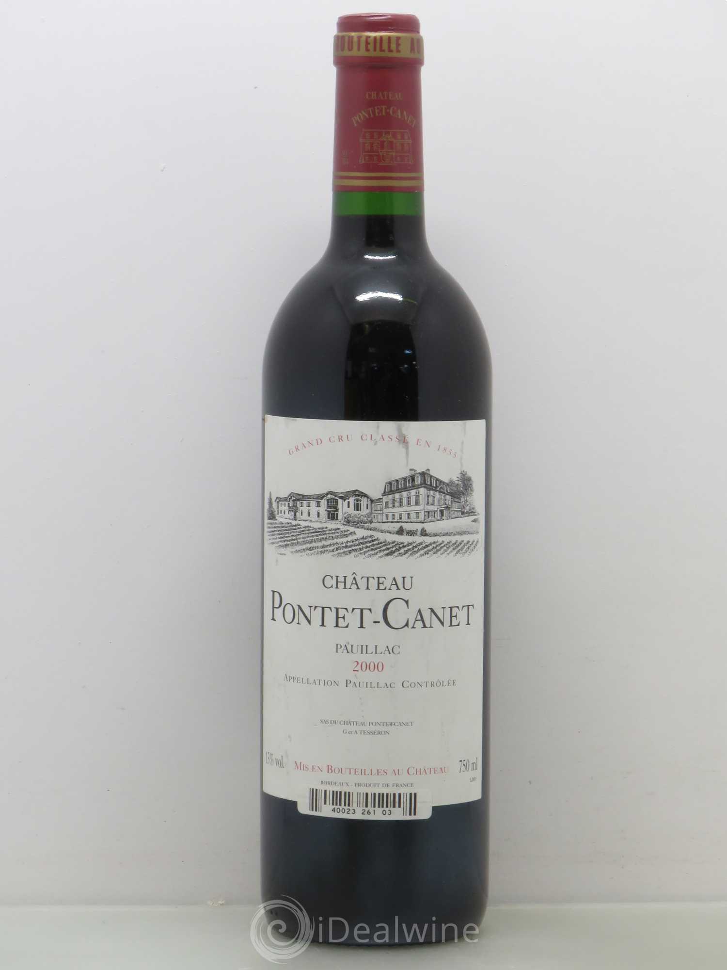 Château Pontet Canet 5ème Grand Cru Classé 2000 - Lot de 1 bouteille - 0