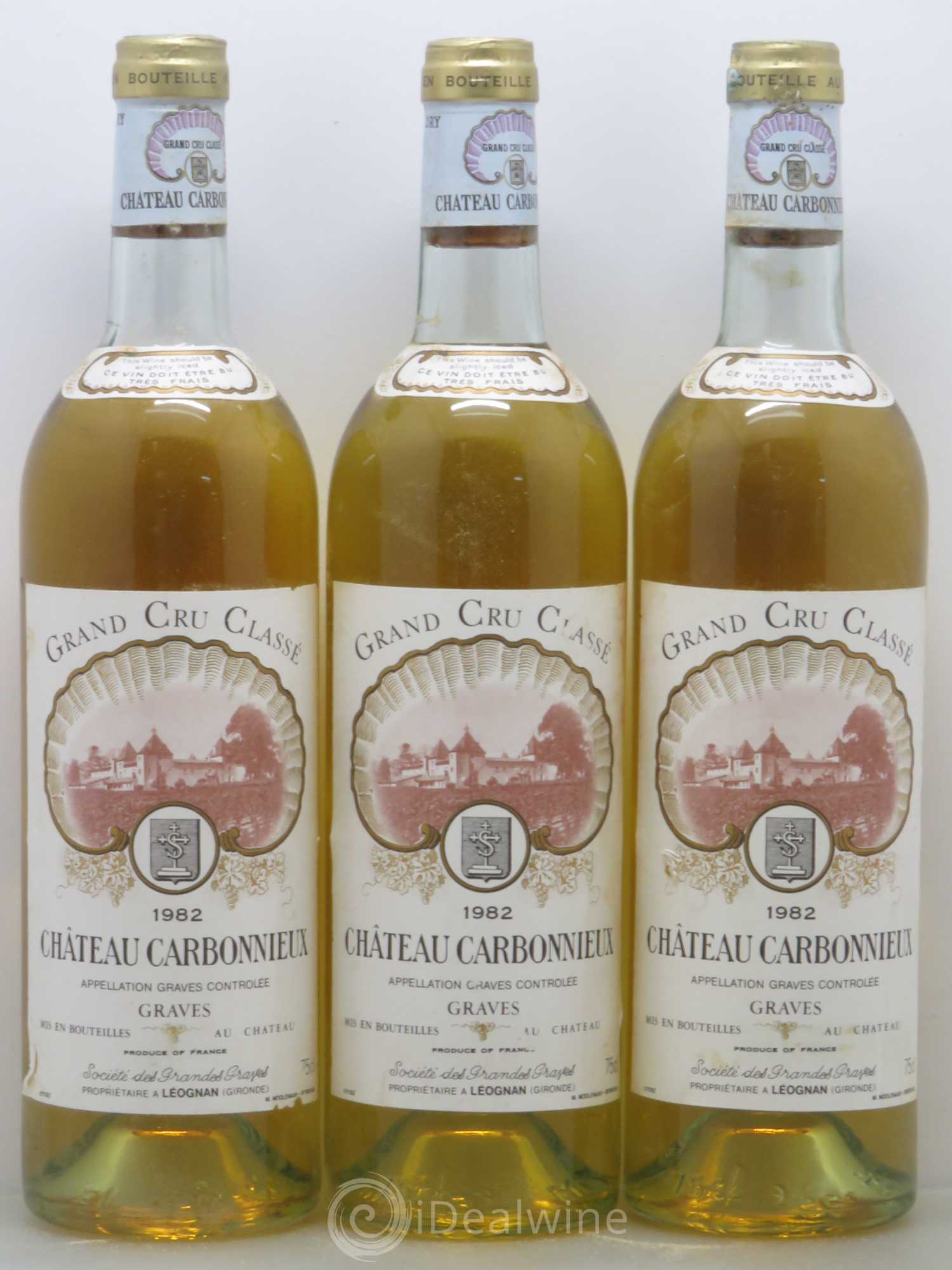 Château Carbonnieux Cru Classé de Graves 1982 - Lot de 3 bouteilles - 0