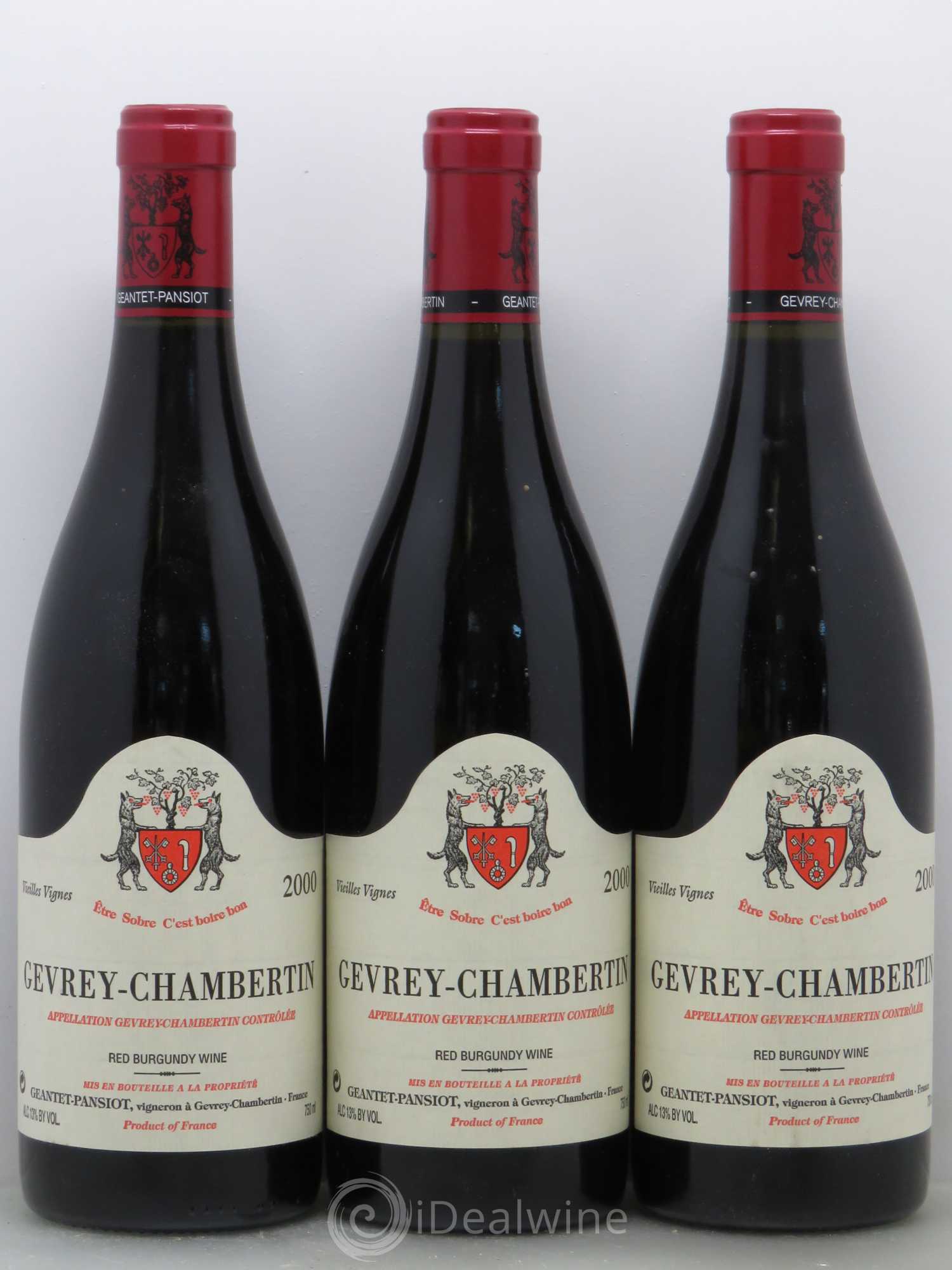 Gevrey-Chambertin Vieilles vignes Geantet-Pansiot (sans prix de réserve) 2000 - Lot de 6 bouteilles - 1