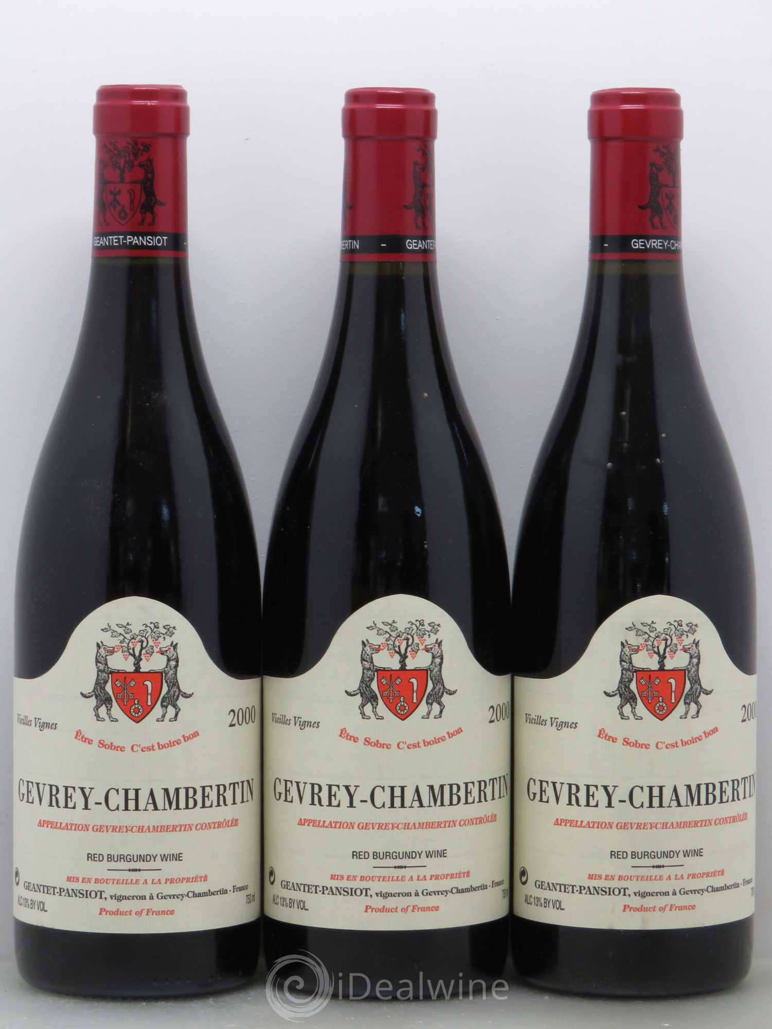 Gevrey-Chambertin Vieilles vignes Geantet-Pansiot (sans prix de réserve) 2000 - Lot de 6 bouteilles - 2