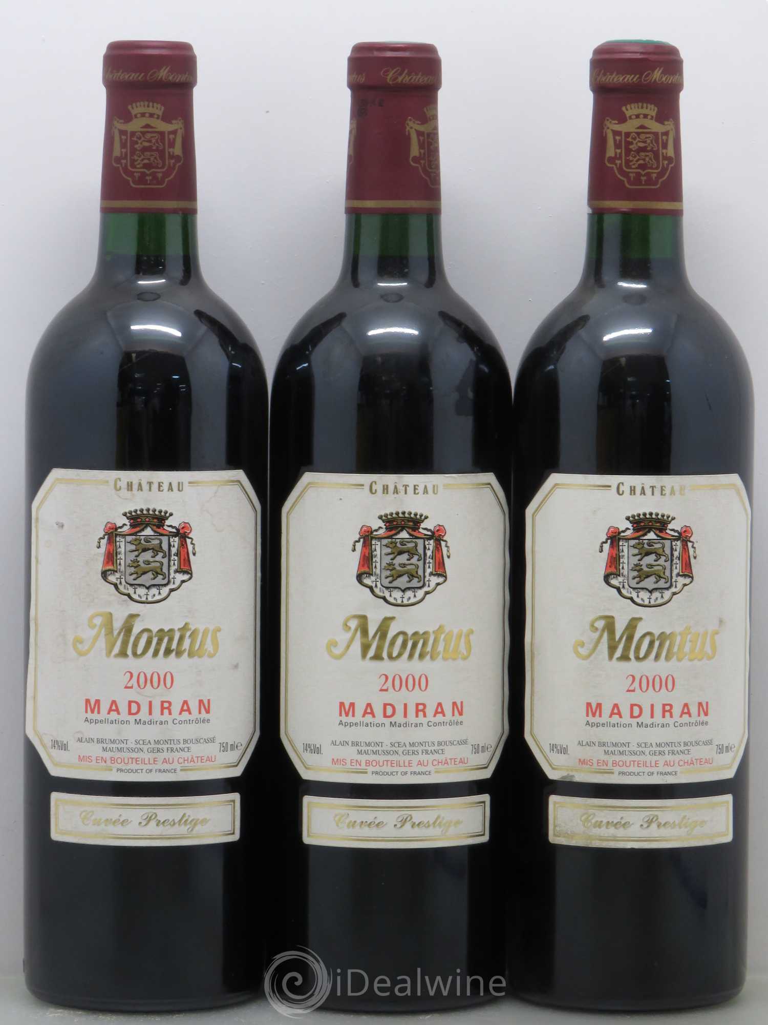 Madiran Château Montus-Prestige Alain Brumont 2000 - Lot de 3 bouteilles - 0