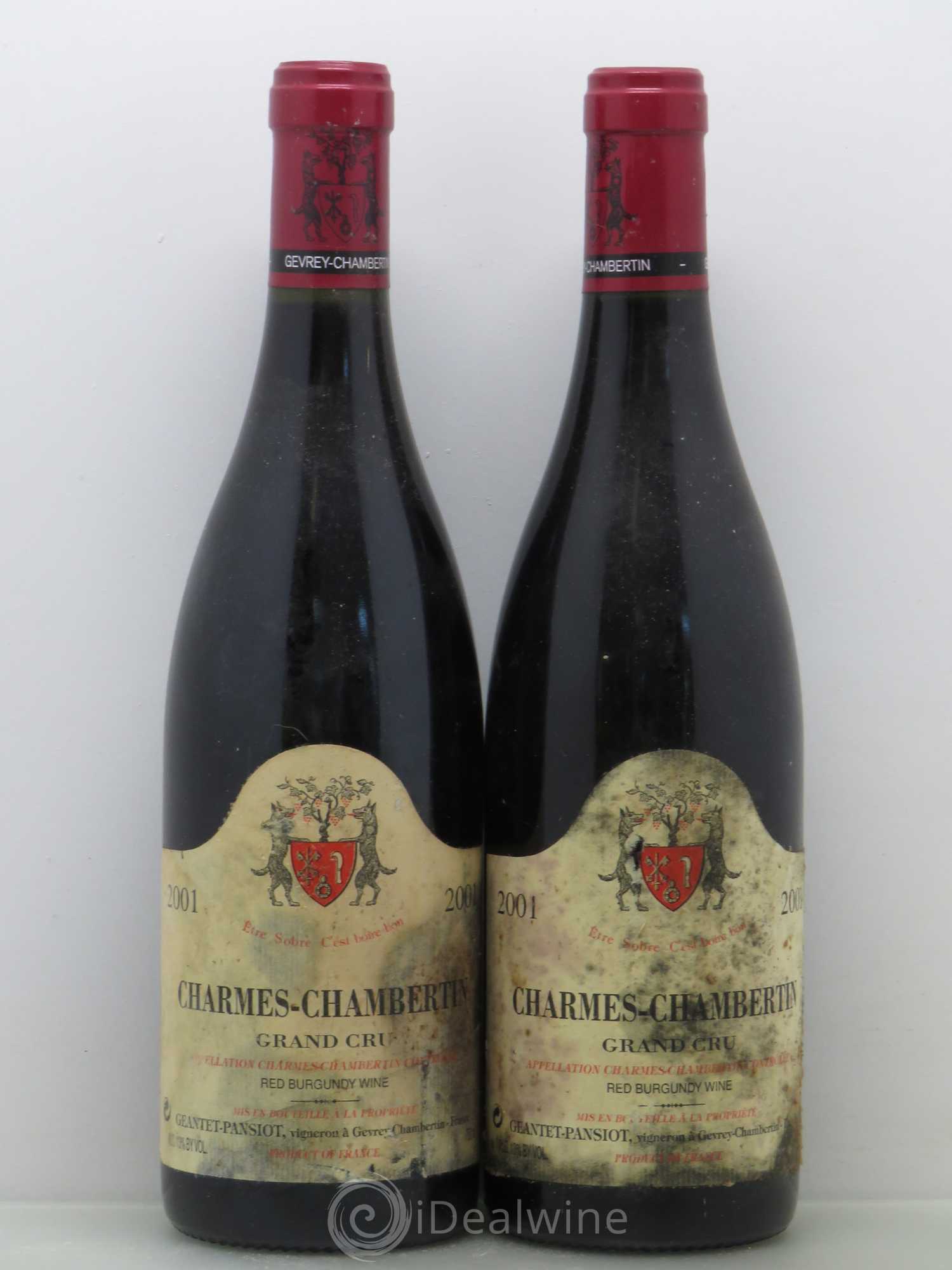 Charmes-Chambertin Grand Cru Geantet-Pansiot 2001 - Lot de 2 bouteilles - 0