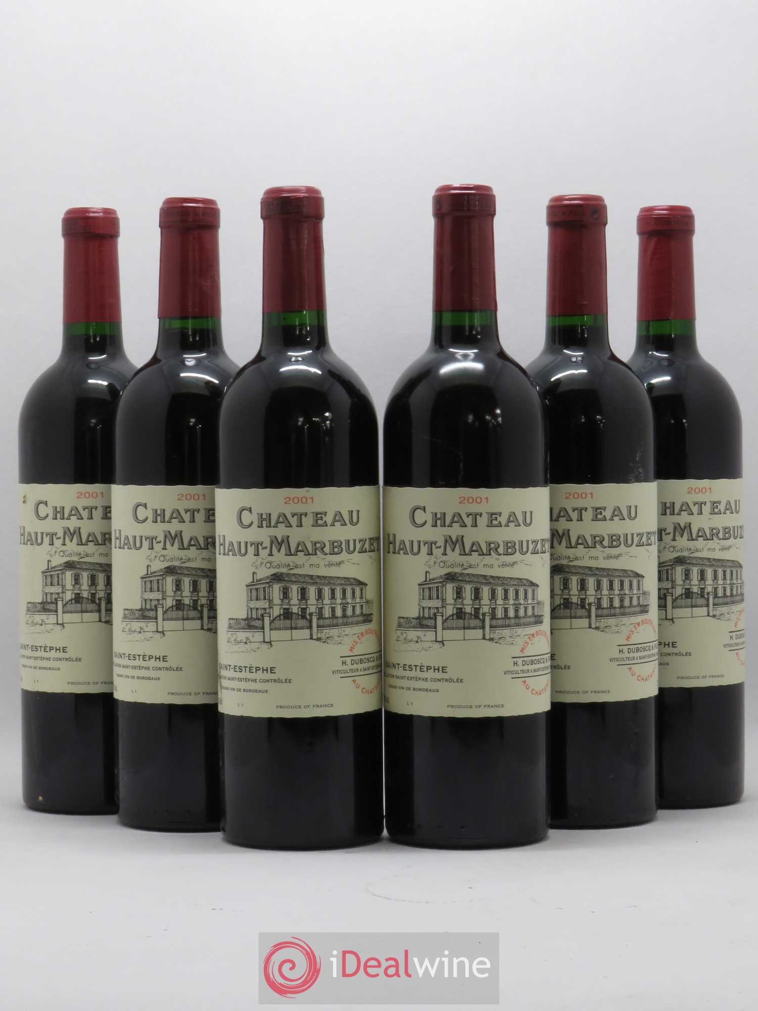 Château Haut Marbuzet 2001 - Lot de 6 bouteilles - 0