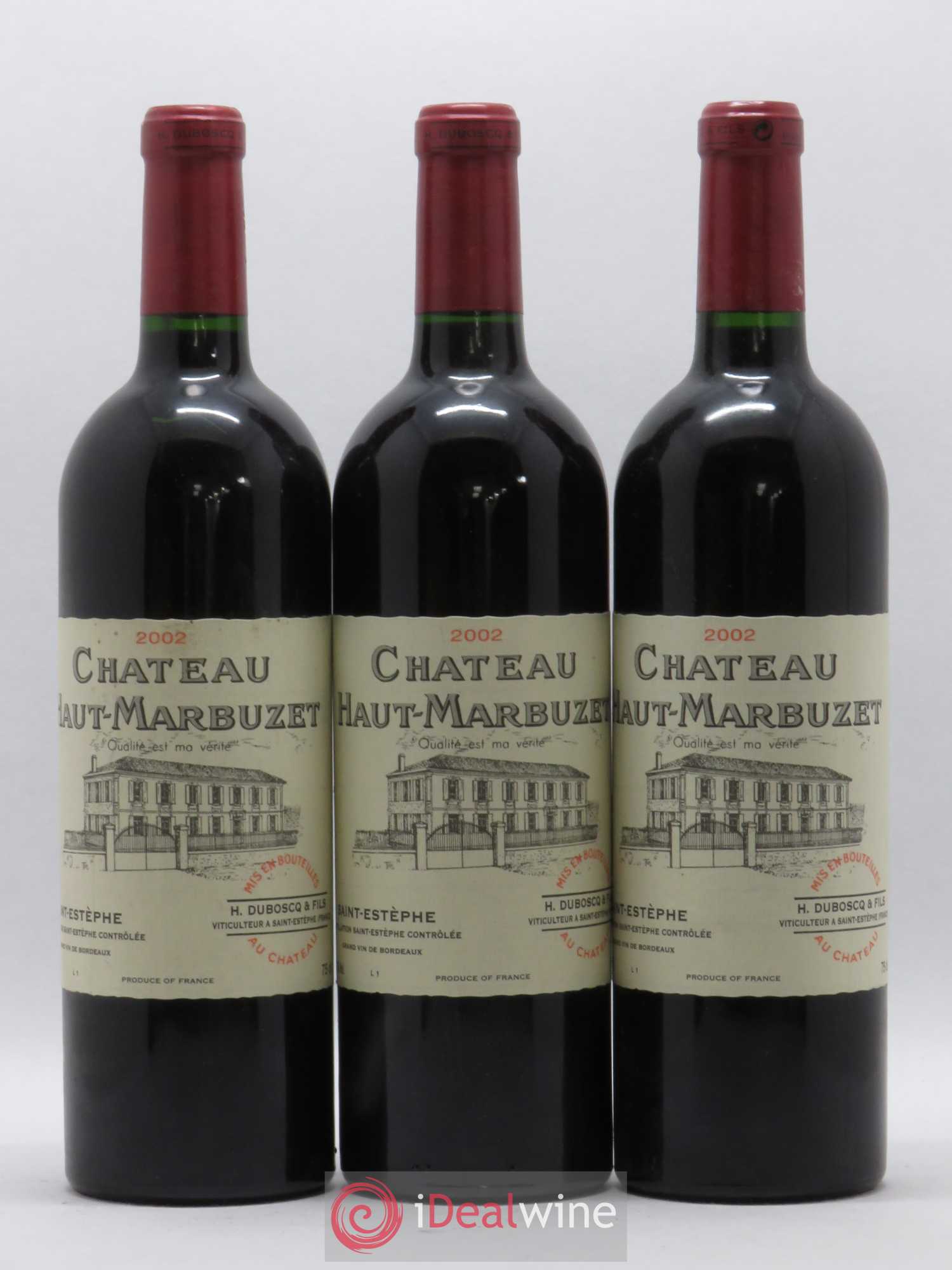 Château Haut Marbuzet 2002 - Lot de 3 bouteilles - 0