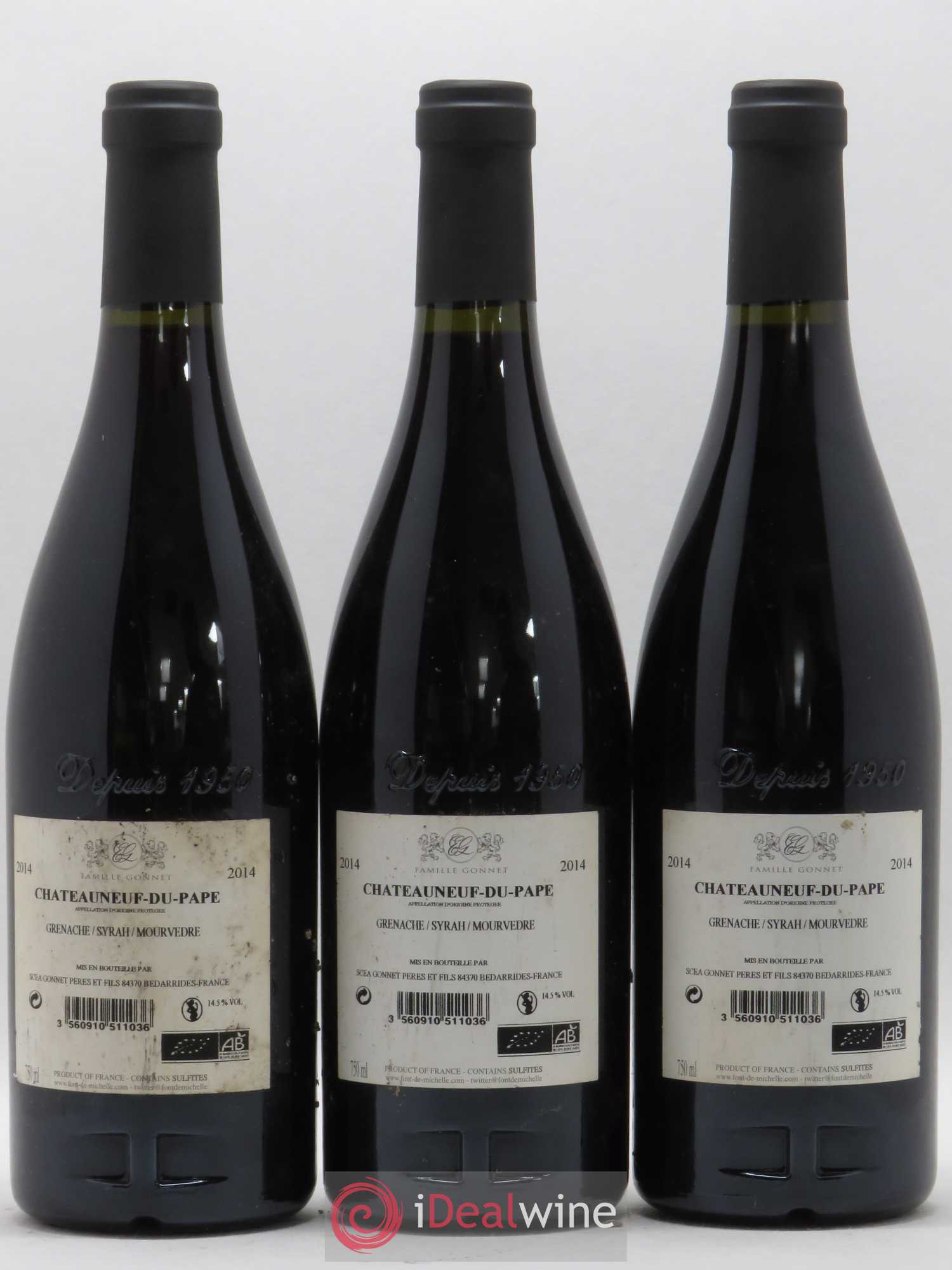 Châteauneuf-du-Pape Domaine Font de Michelle Famille Gonnet 2014 - Lot de 3 bouteilles - 1