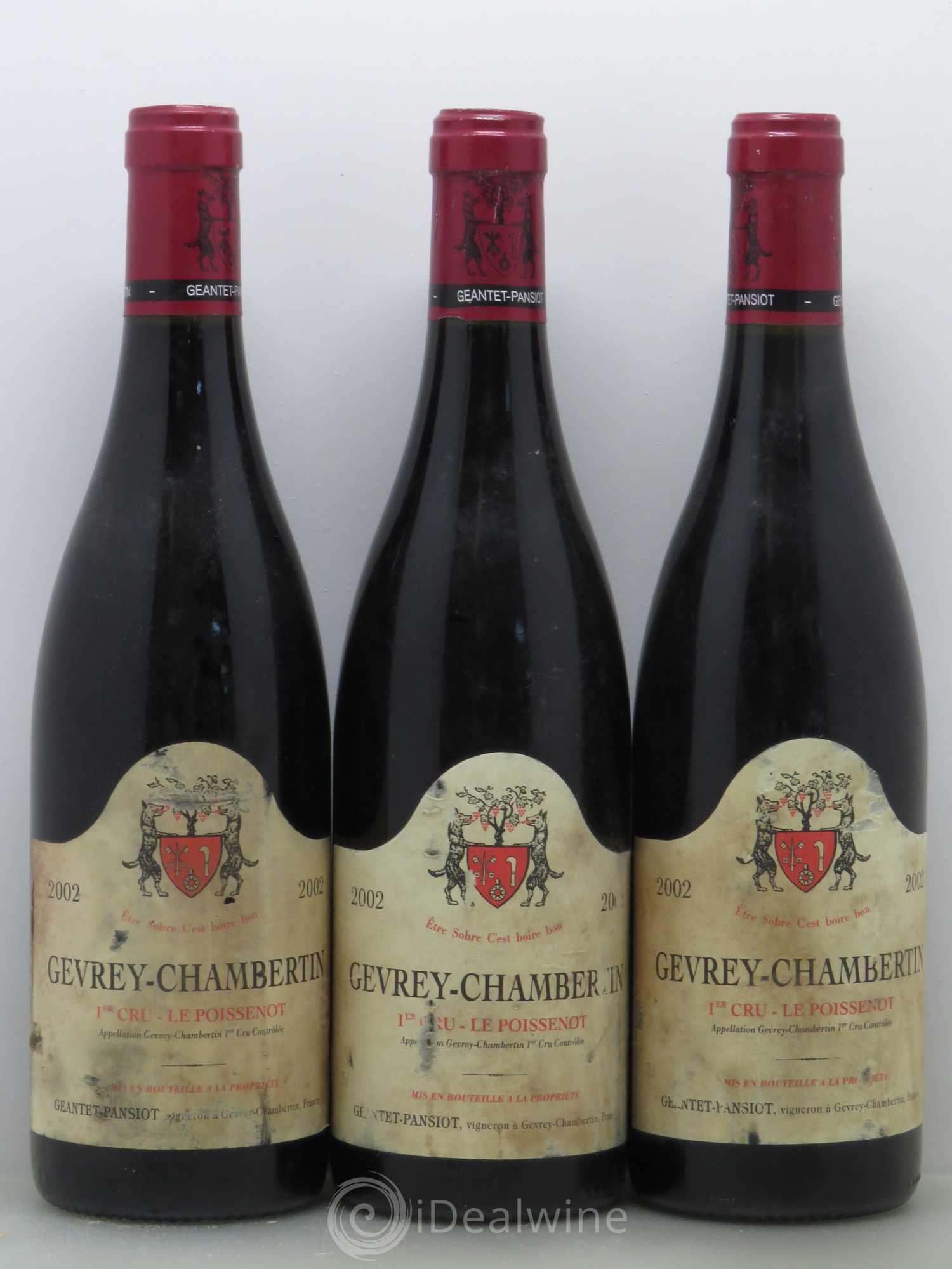 Gevrey-Chambertin 1er Cru Le Poissenot Geantet-Pansiot 2002 - Lot de 3 bouteilles - 0