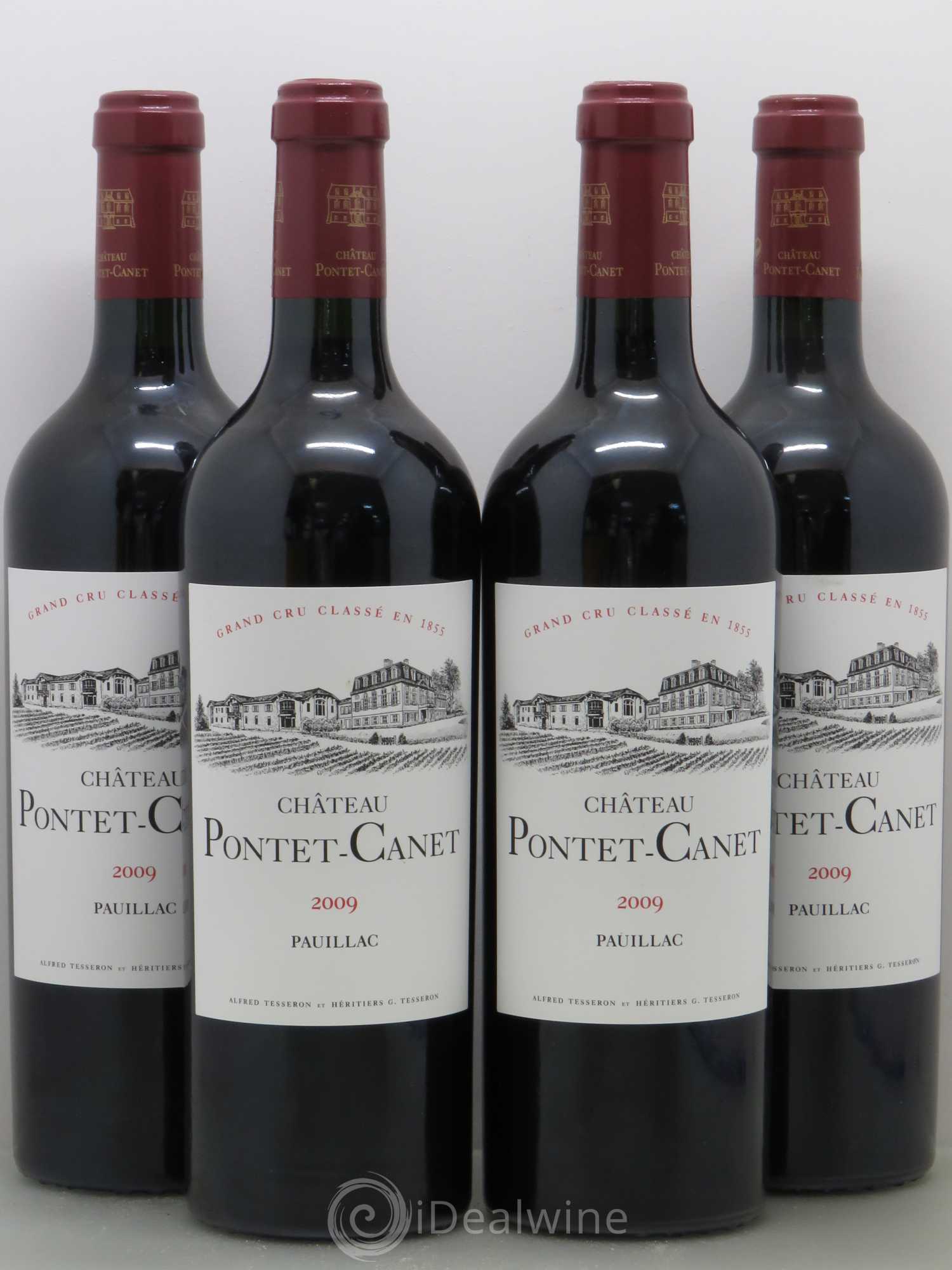 Château Pontet Canet 5ème Grand Cru Classé 2009 - Lot de 4 bouteilles - 0
