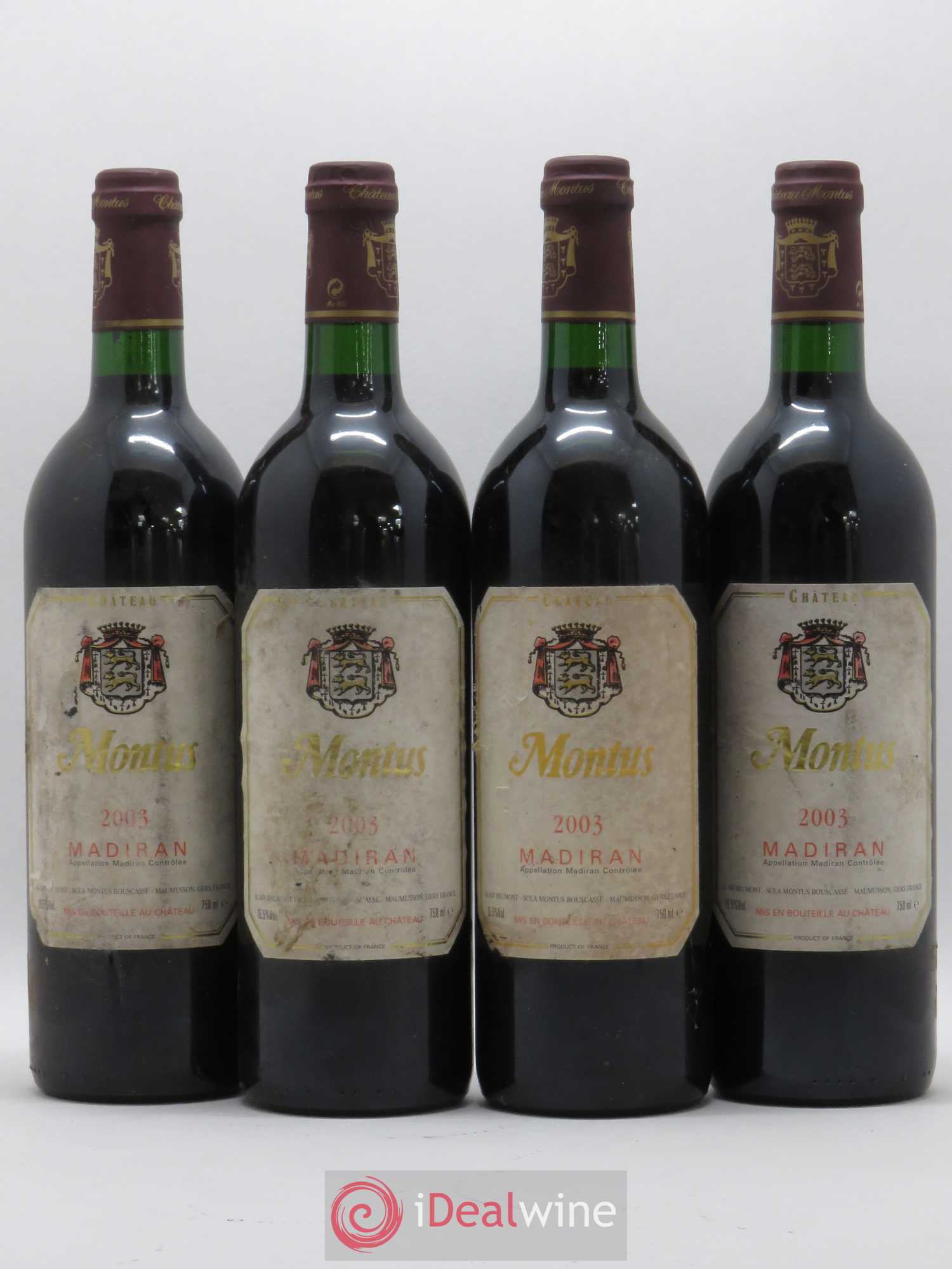 Madiran Château Montus Alain Brumont (sans prix de réserve) 2003 - Lot de 4 bouteilles - 0