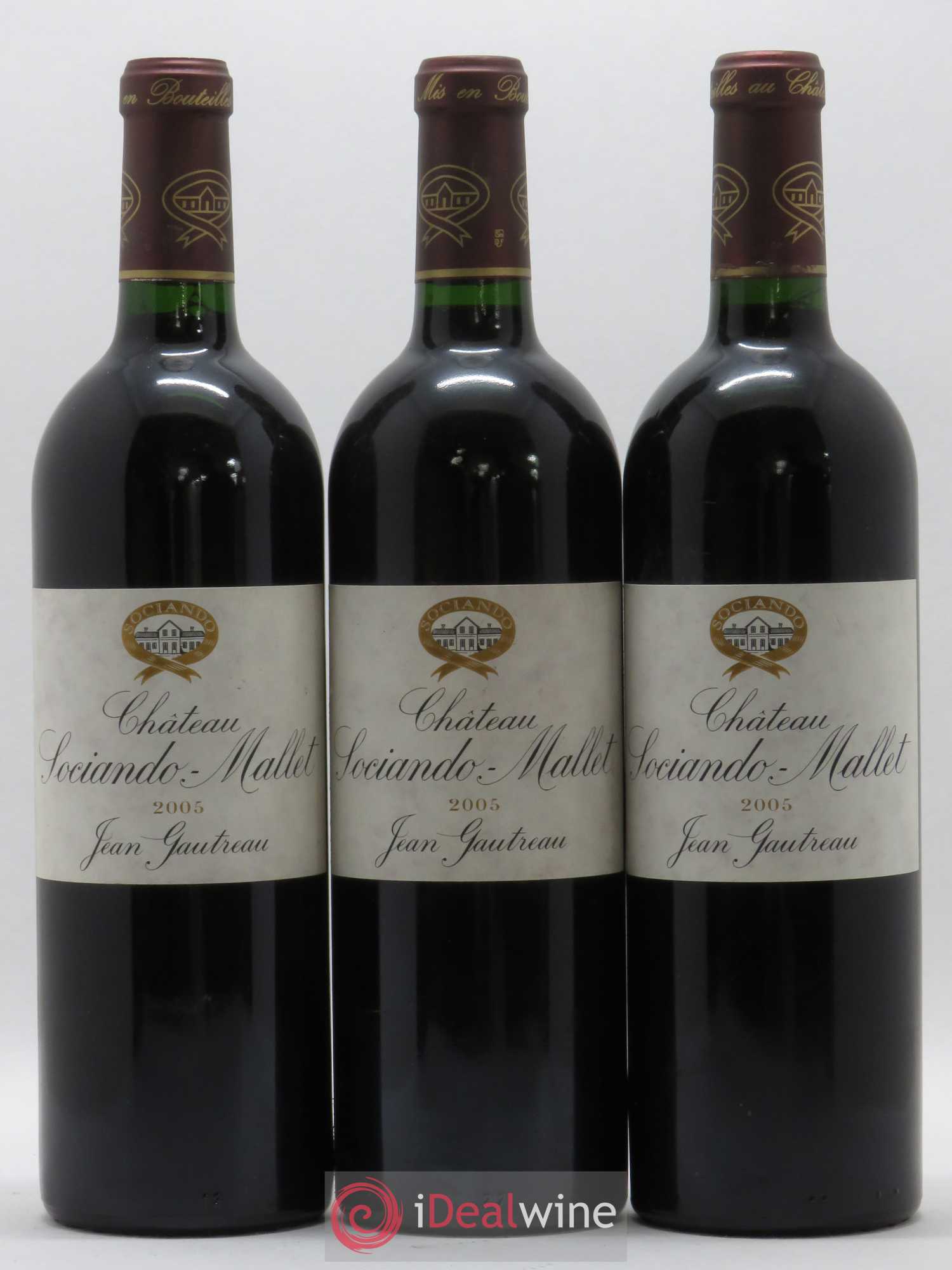 Château Sociando Mallet 2005 - Lot de 3 bouteilles - 0