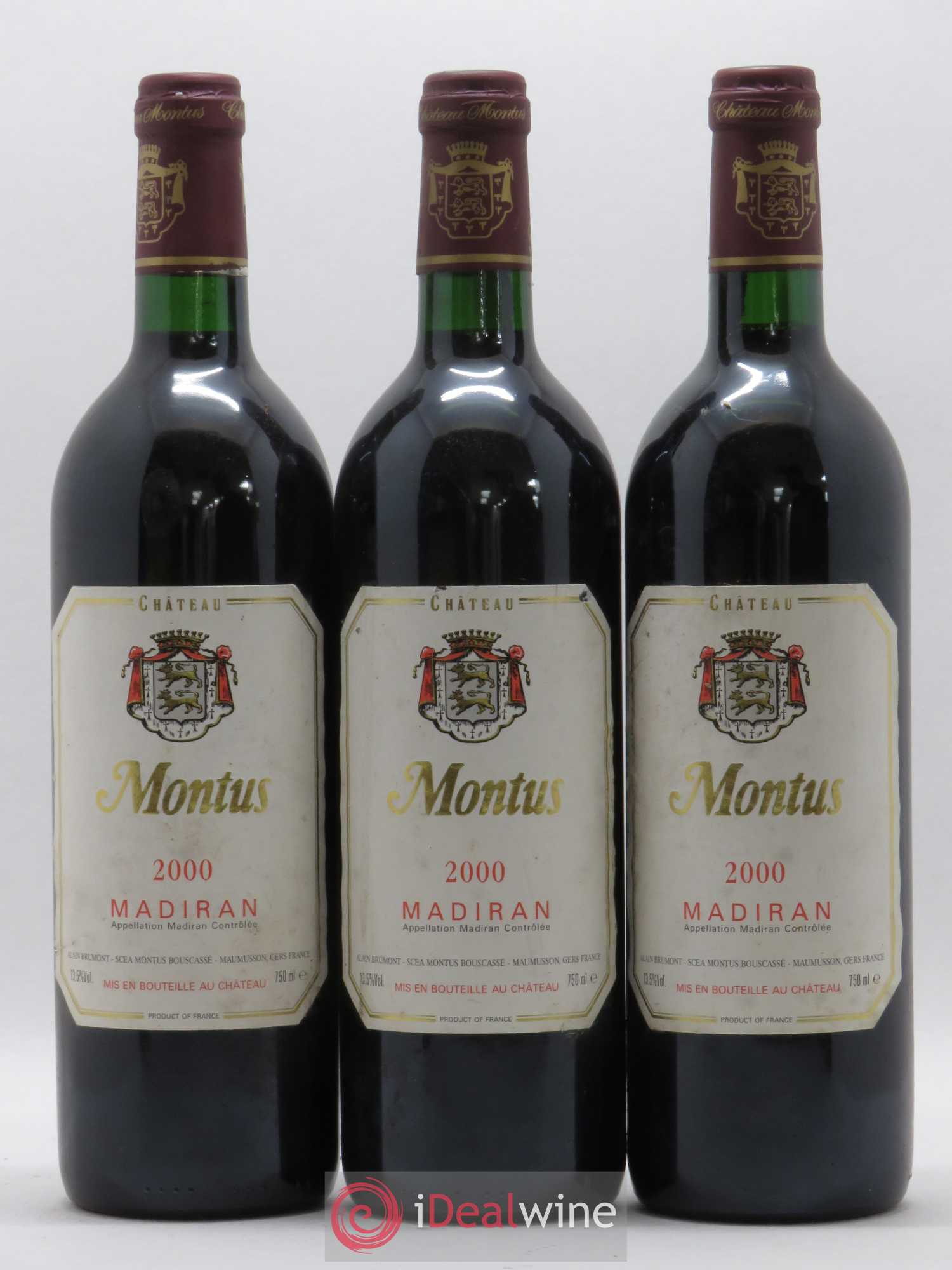 Madiran Château Montus Alain Brumont 2000 - Lot de 3 bouteilles - 0