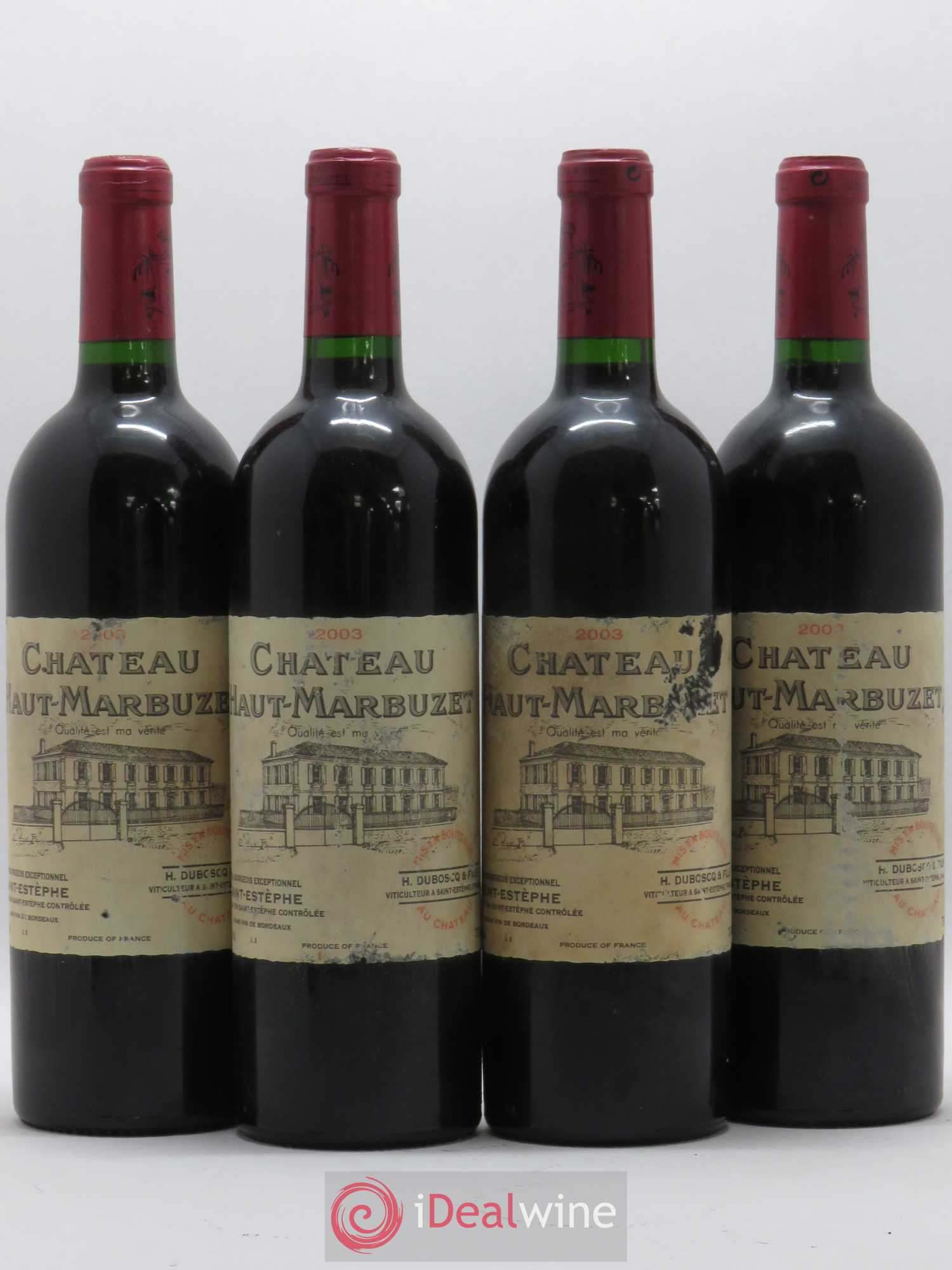 Château Haut Marbuzet 2003 - Lot de 4 bouteilles - 0