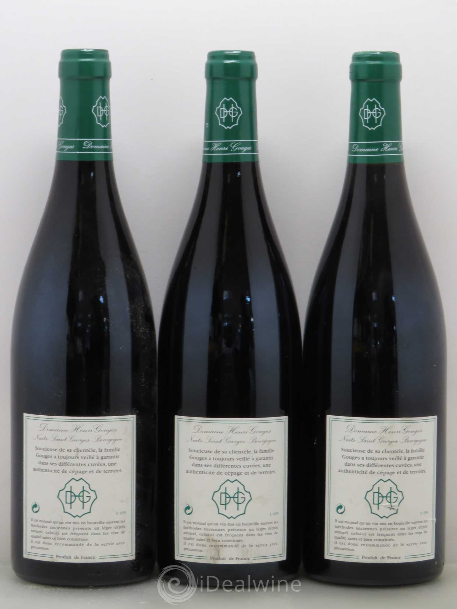 Nuits-Saint-Georges 1er Cru Les Saints Georges Henri Gouges 1999 - Posten von 3 Flaschen - 1
