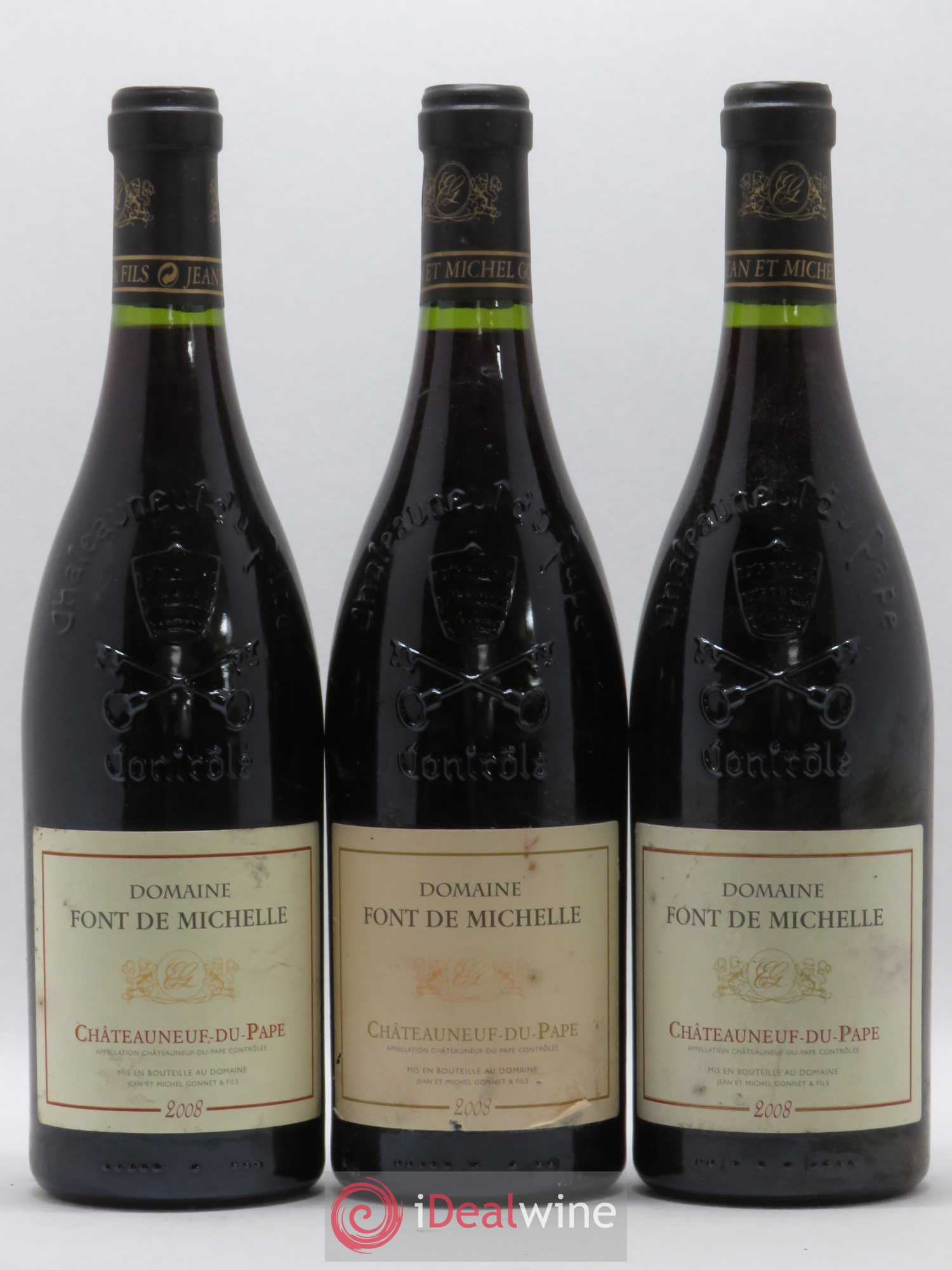 Châteauneuf-du-Pape Domaine Font de Michelle Famille Gonnet 2008 - Lot de 3 bouteilles - 0