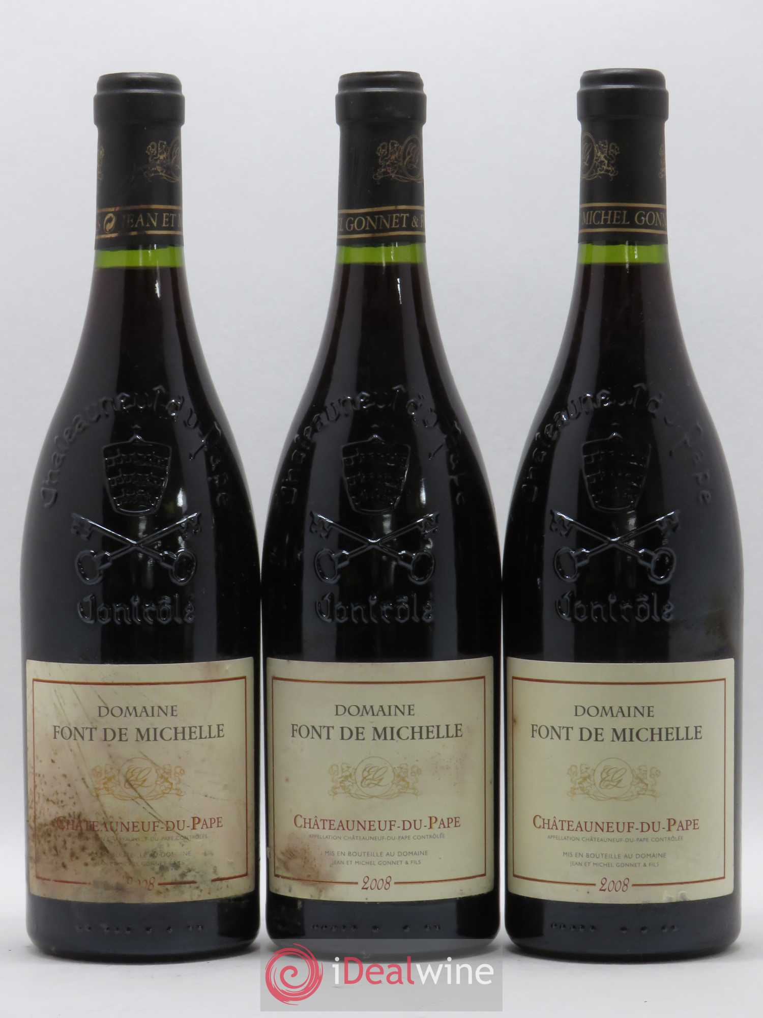 Châteauneuf-du-Pape Domaine Font de Michelle Famille Gonnet 2008 - Lot de 3 bouteilles - 0