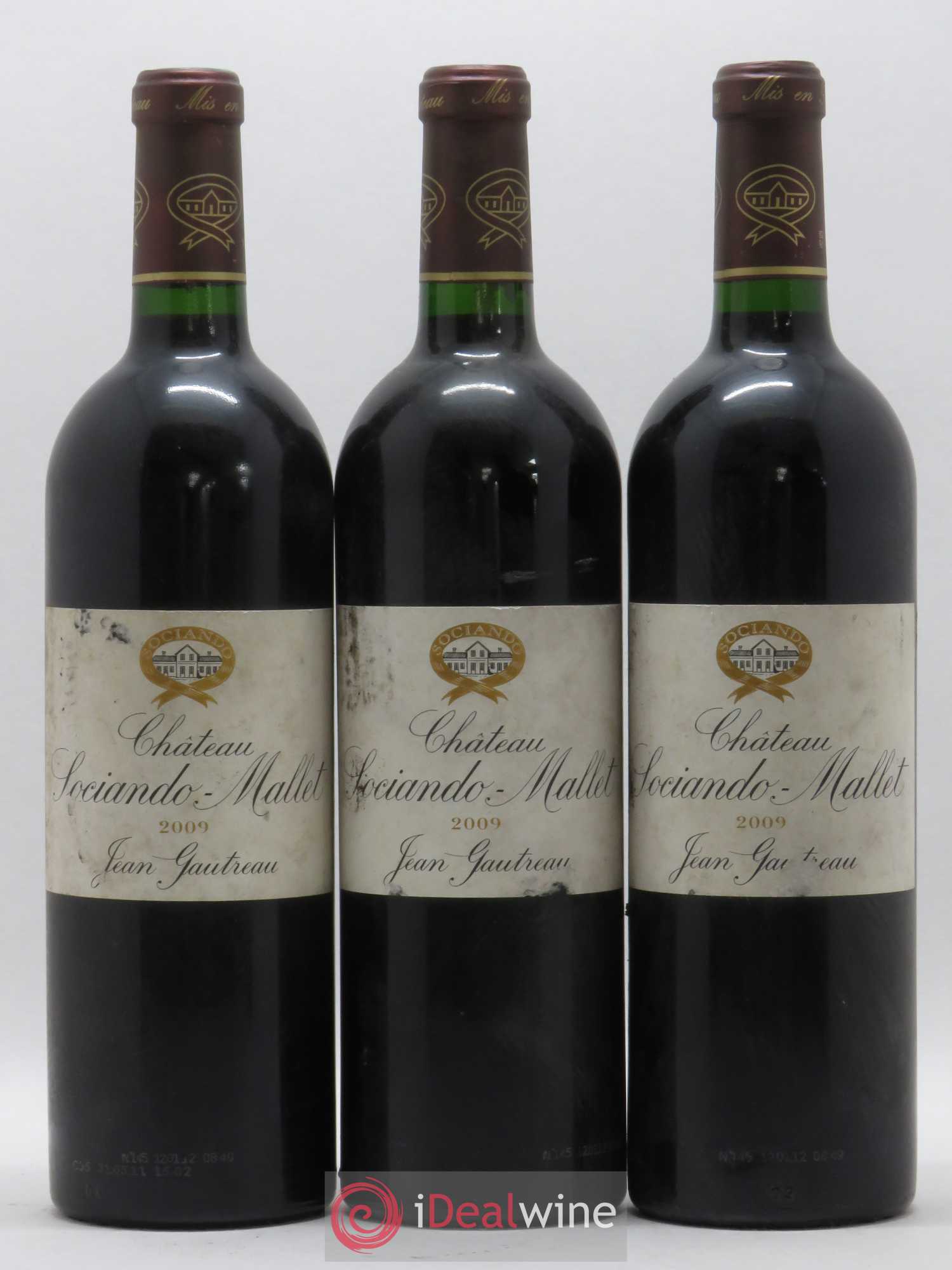 Château Sociando Mallet 2009 - Lot de 3 bouteilles - 0