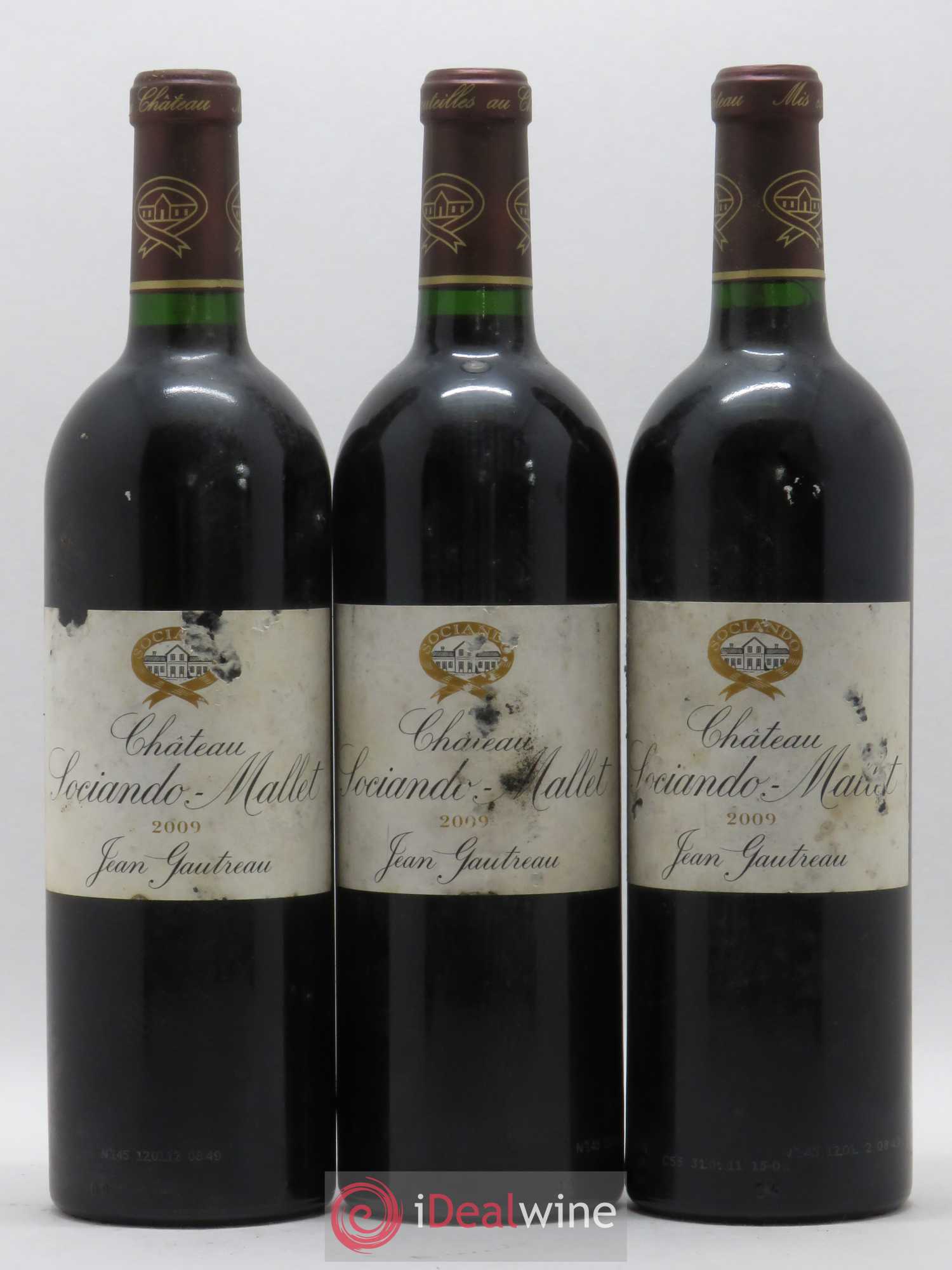 Château Sociando Mallet 2009 - Lot de 3 bouteilles - 0