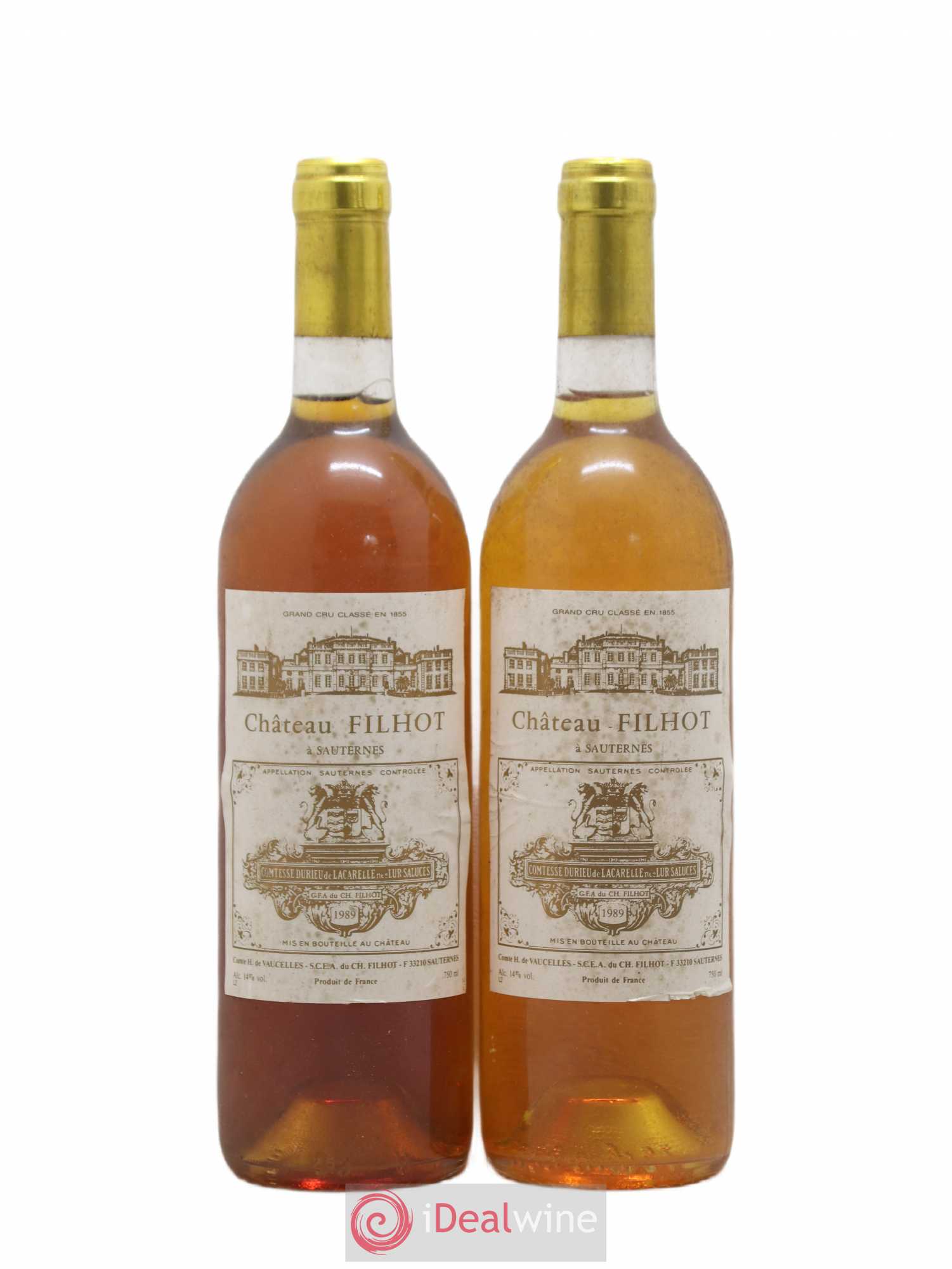 Château Filhot 2ème Grand Cru Classé 1989 - Lotto di 2 bottiglie - 0