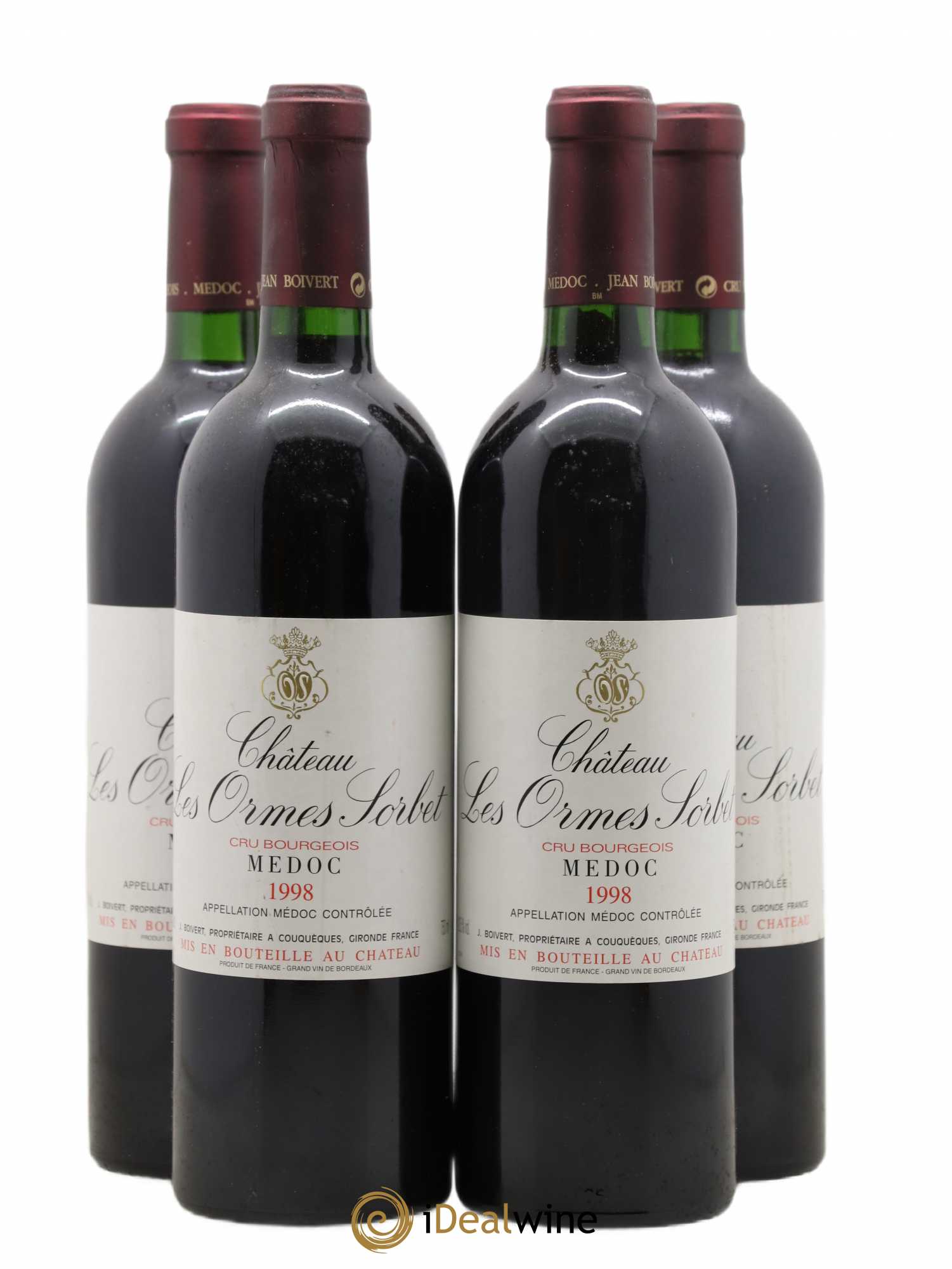 Château les Ormes Sorbet Cru Bourgeois (sans prix de réserve) 1998 - Lot de 4 bouteilles - 0