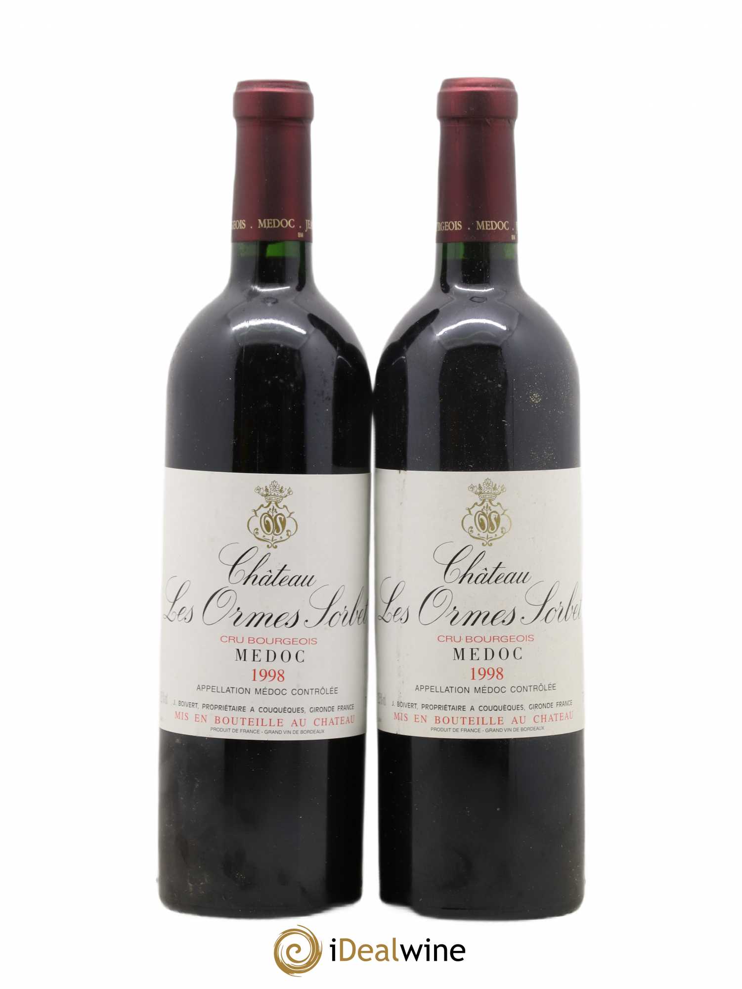 Château les Ormes Sorbet Cru Bourgeois (sans prix de réserve) 1998 - Lot de 2 bouteilles - 0