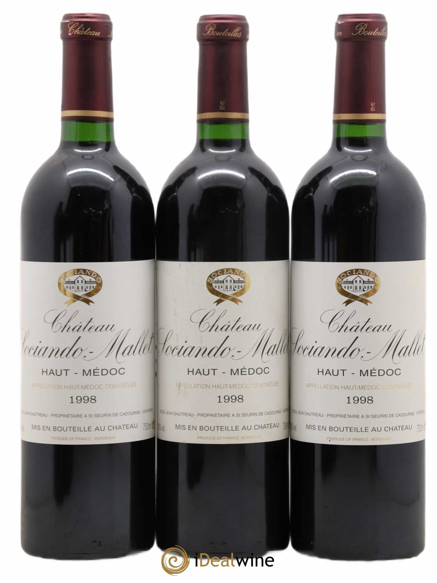 Château Sociando Mallet 1998 - Lot de 12 bouteilles - 2