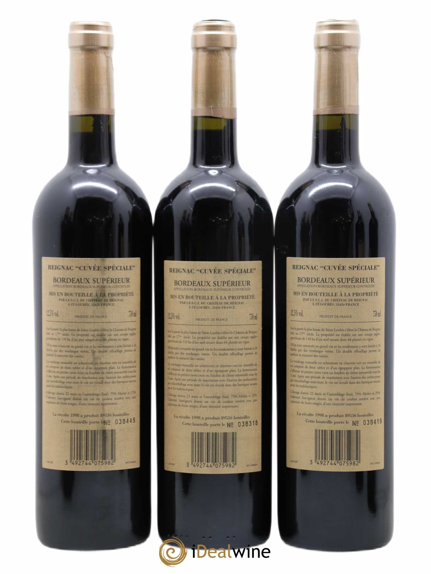 Grand vin de Reignac (sans prix de réserve) 1998 - Lot de 12 bouteilles - 7
