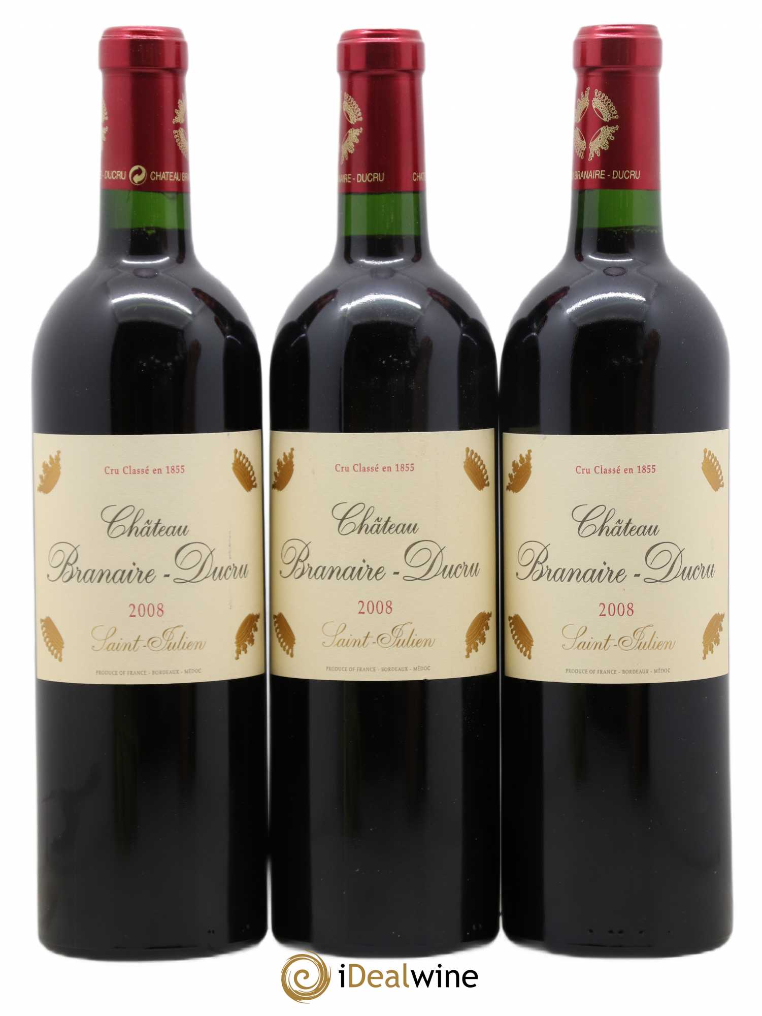Château Branaire Ducru 4ème Grand Cru Classé 2008 - Lot de 3 bouteilles - 0