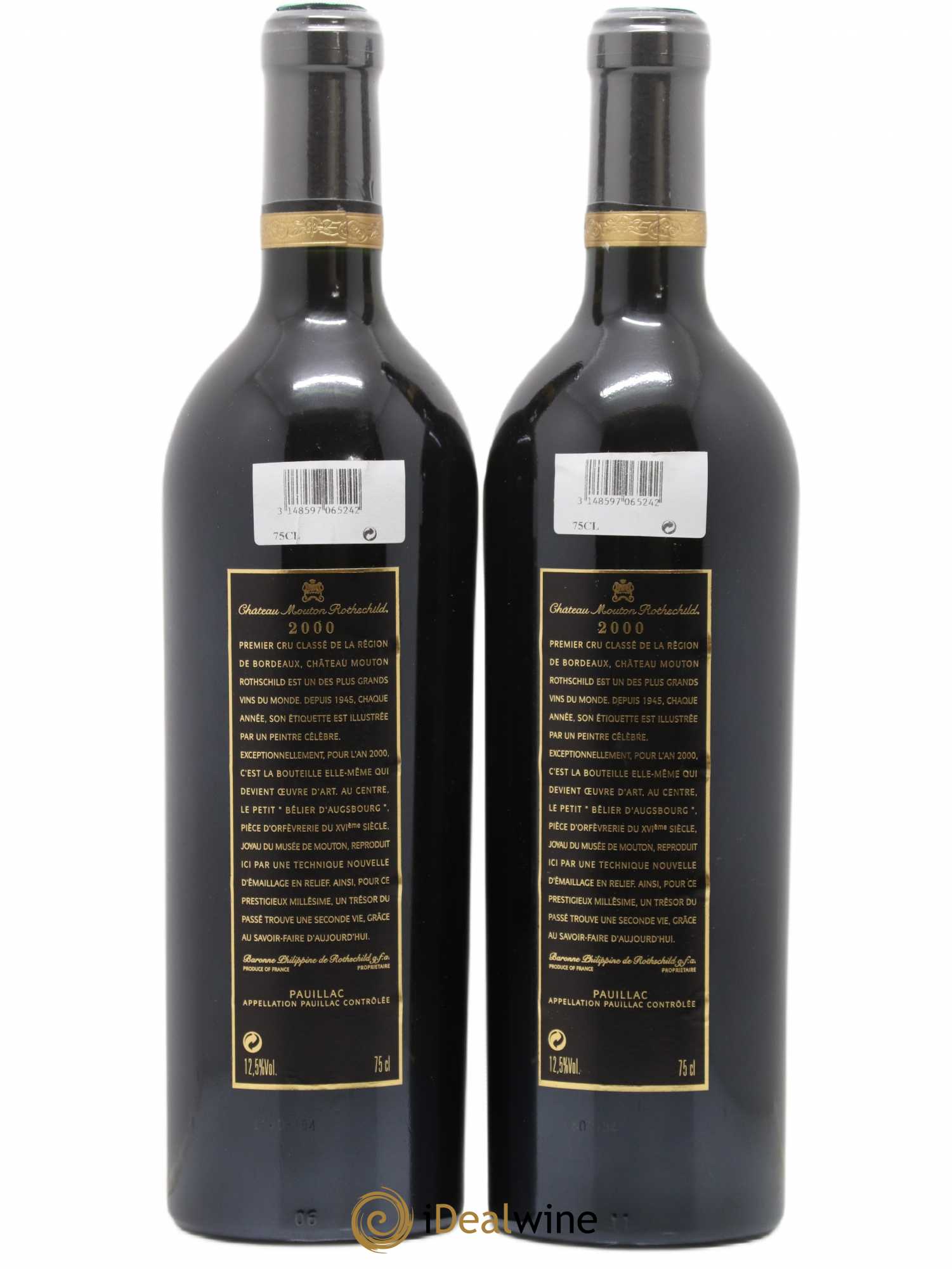 Château Mouton Rothschild 1er Grand Cru Classé 2000 - Lot de 2 bouteilles - 1
