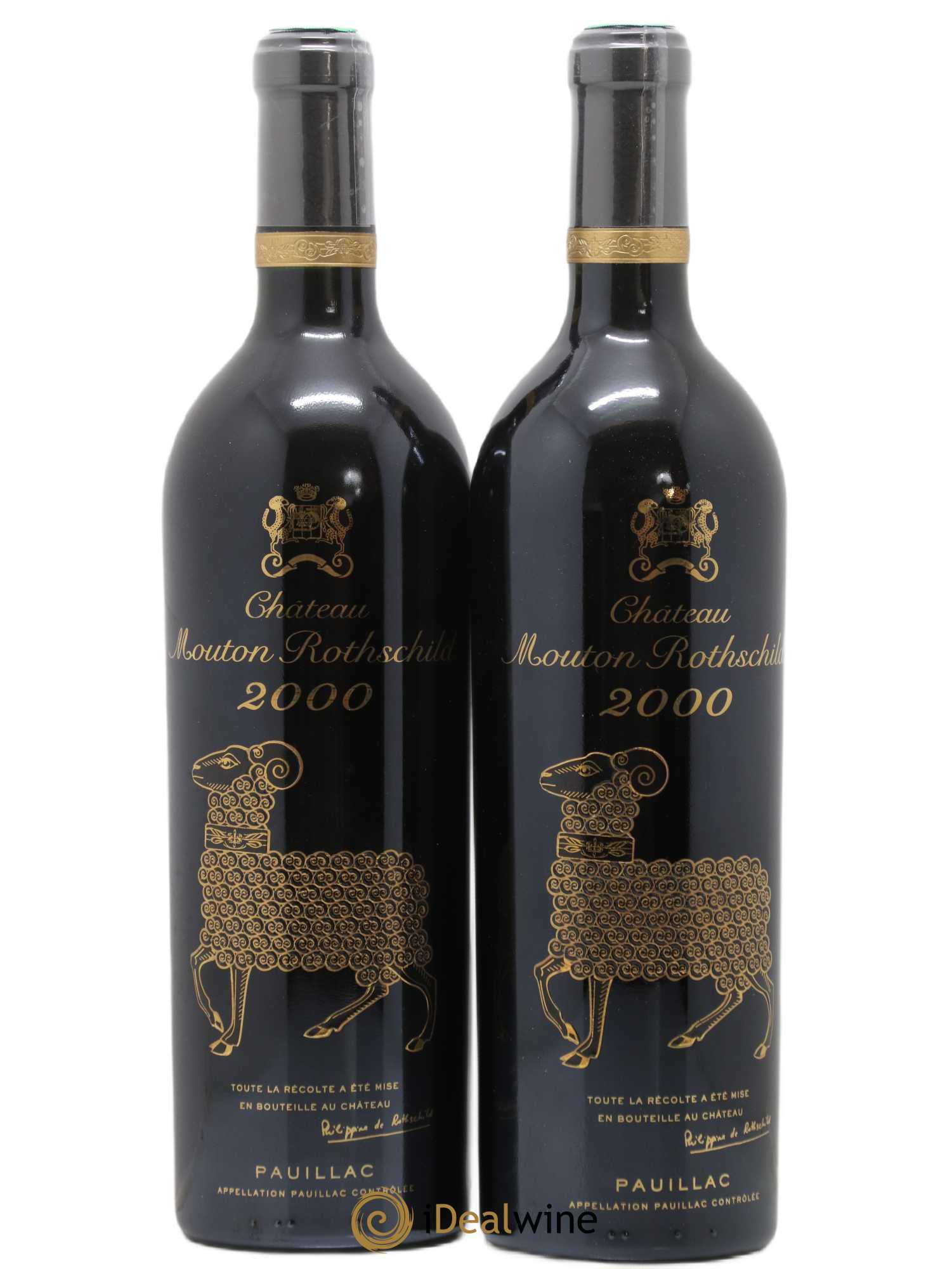 Château Mouton Rothschild 1er Grand Cru Classé 2000 - Lot de 2 bouteilles - 0