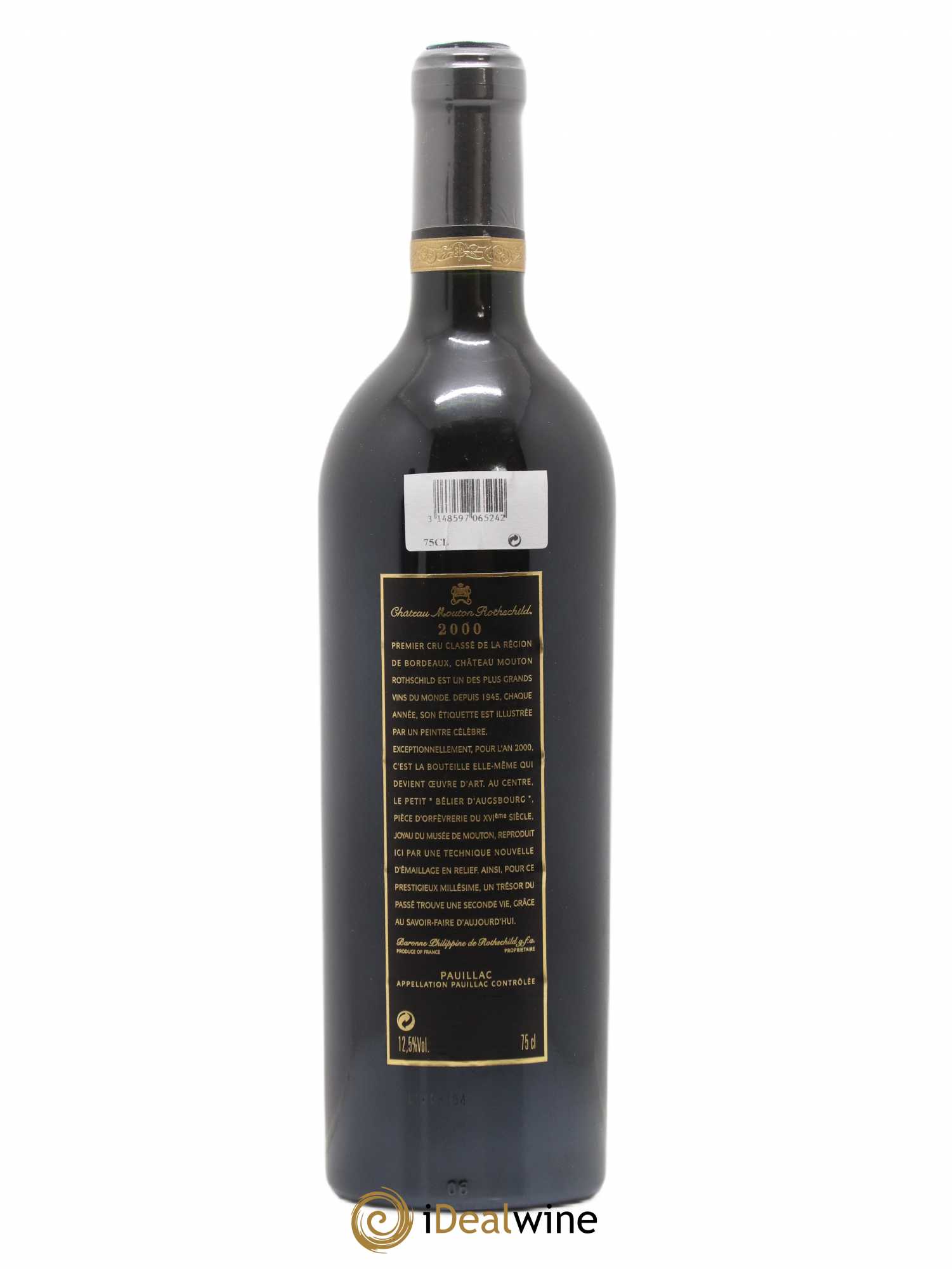 Château Mouton Rothschild 1er Grand Cru Classé 2000 - Lot de 1 bouteille - 1