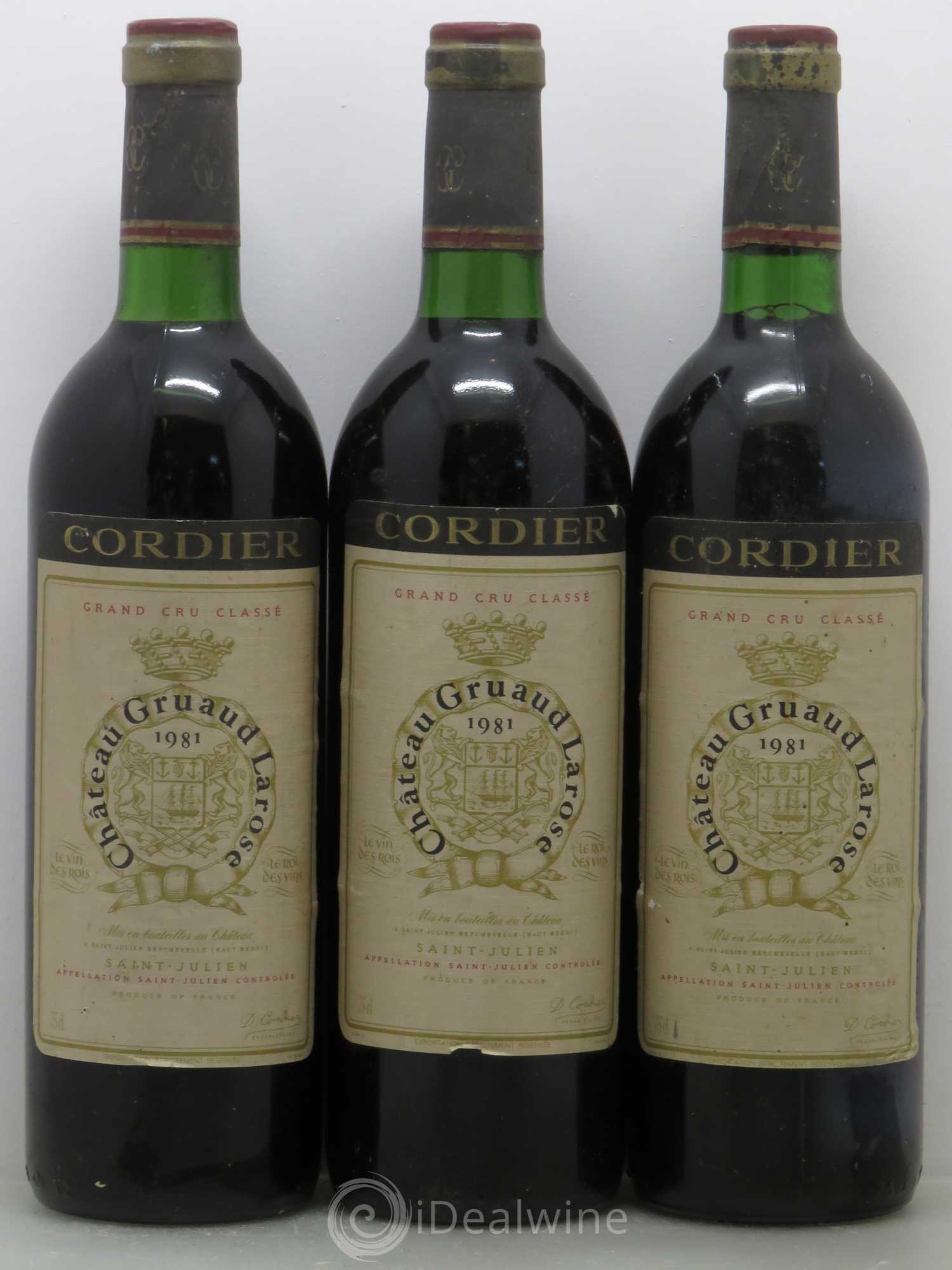 Château Gruaud Larose 2ème Grand Cru Classé 1981 - Lot de 3 bouteilles - 0