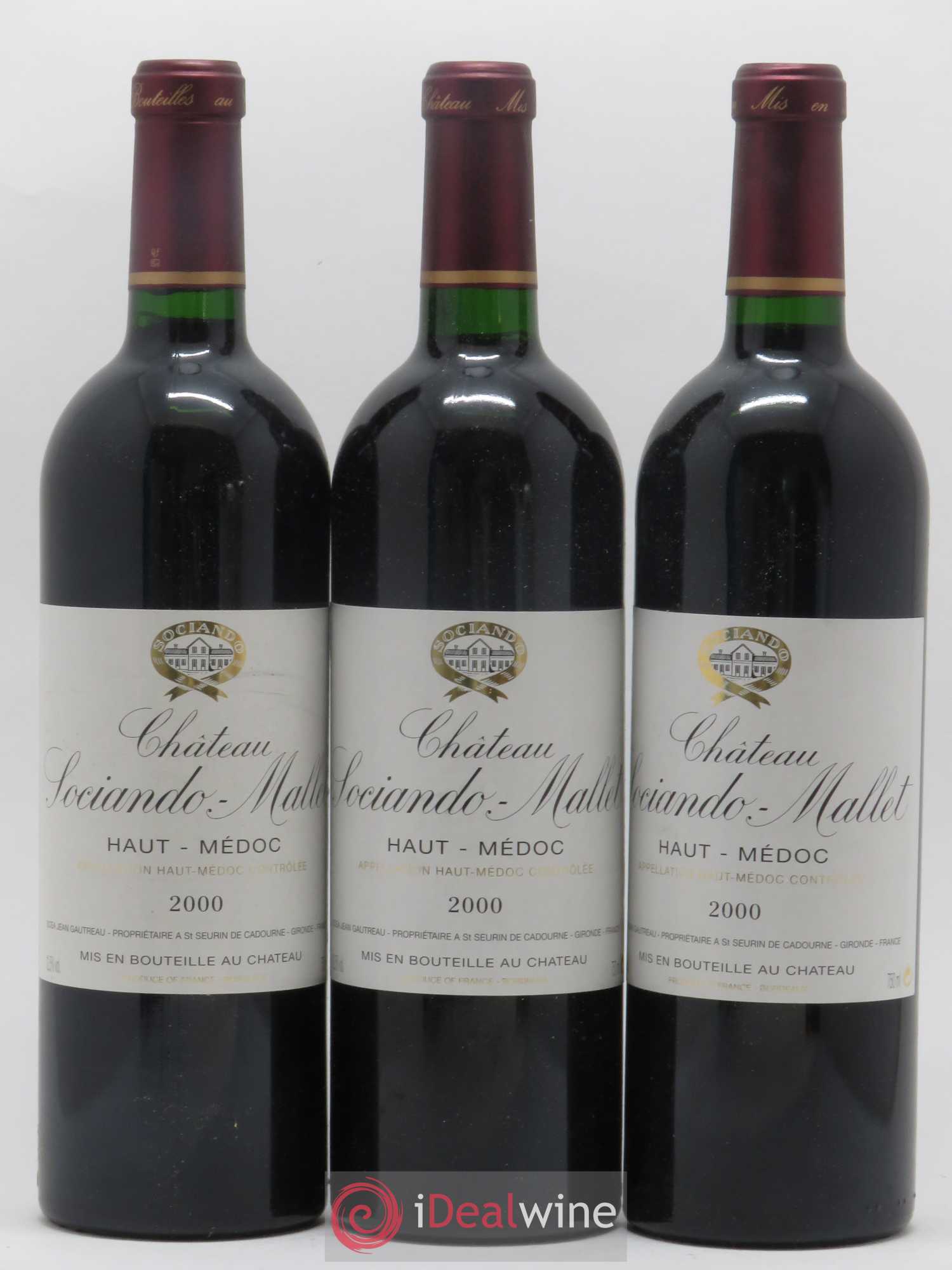 Château Sociando Mallet 2000 - Lot de 6 bouteilles - 1