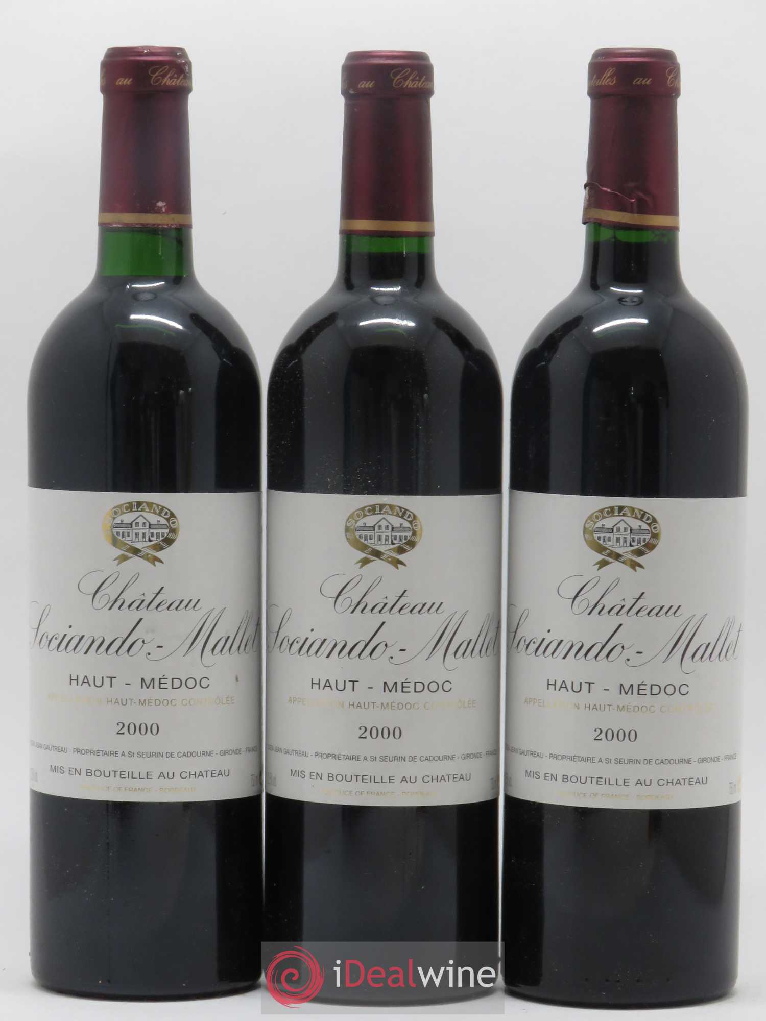 Château Sociando Mallet 2000 - Lot de 6 bouteilles - 2