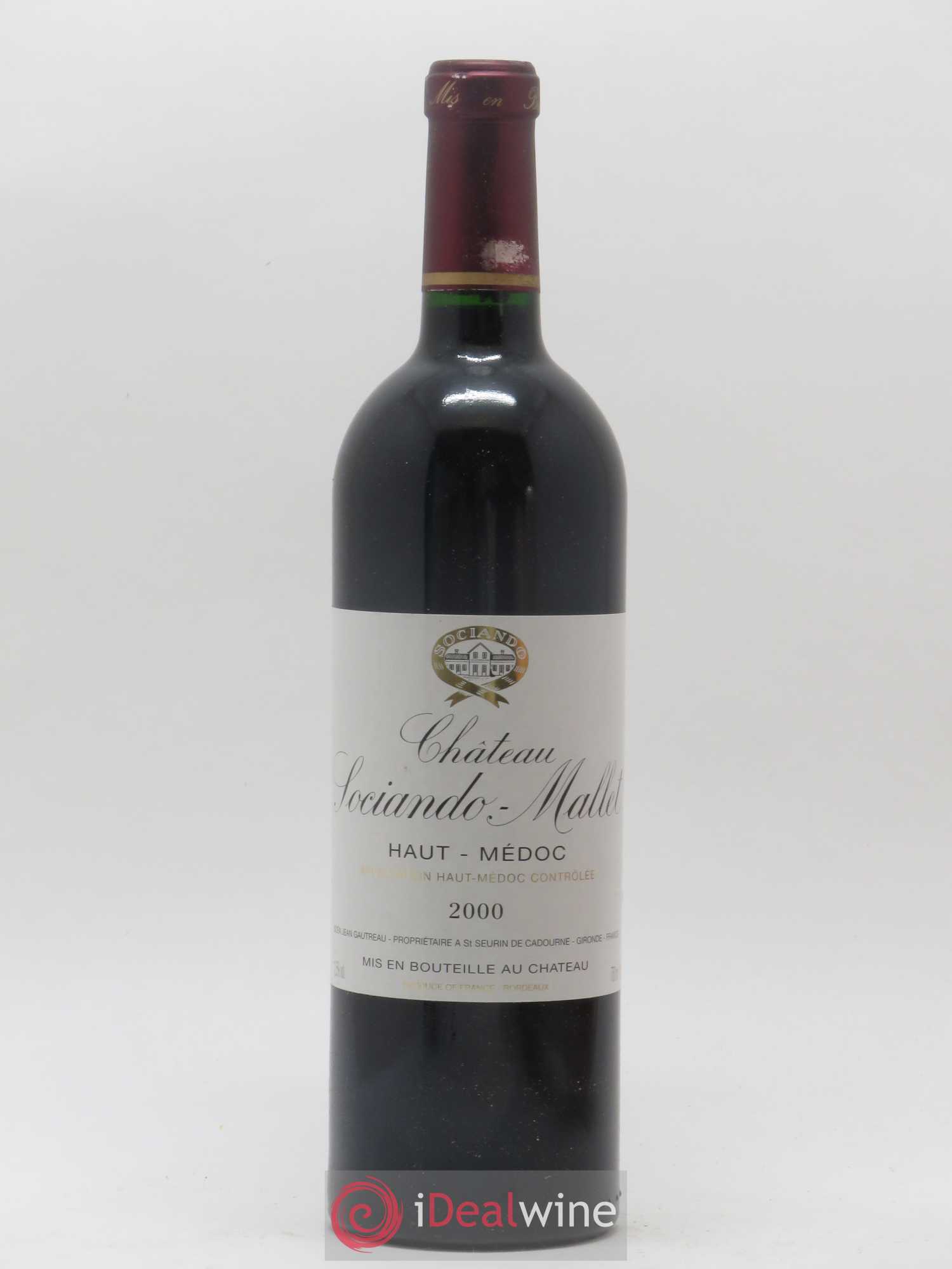 Château Sociando Mallet 2000 - Lot de 1 bouteille - 0
