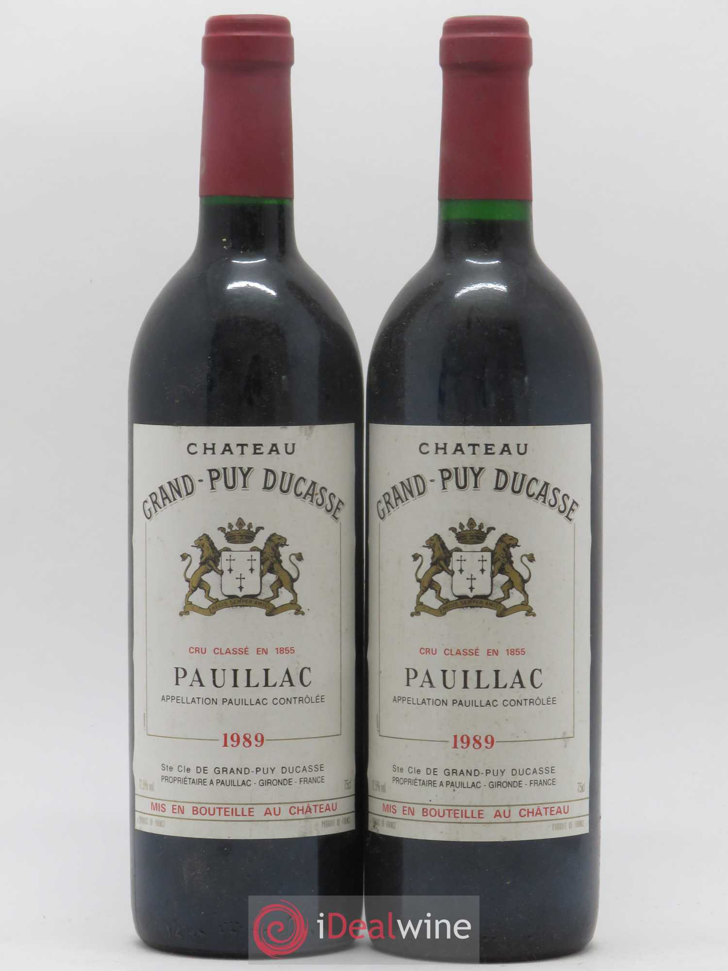 Château Grand Puy Ducasse 5ème Grand Cru Classé 1989 - Lot de 2 bouteilles - 0