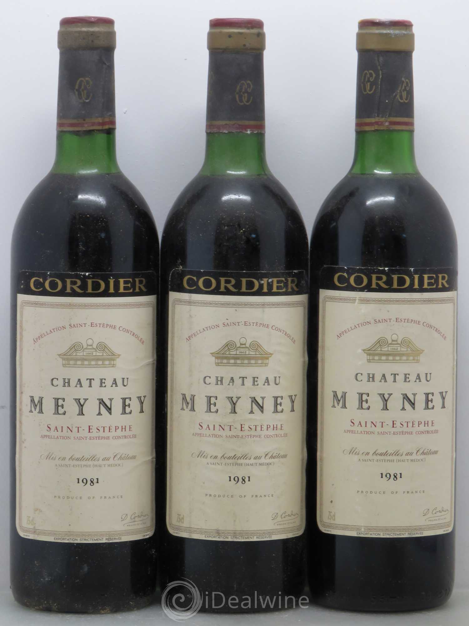 Château Meyney 1981 - Lot de 3 bouteilles - 0