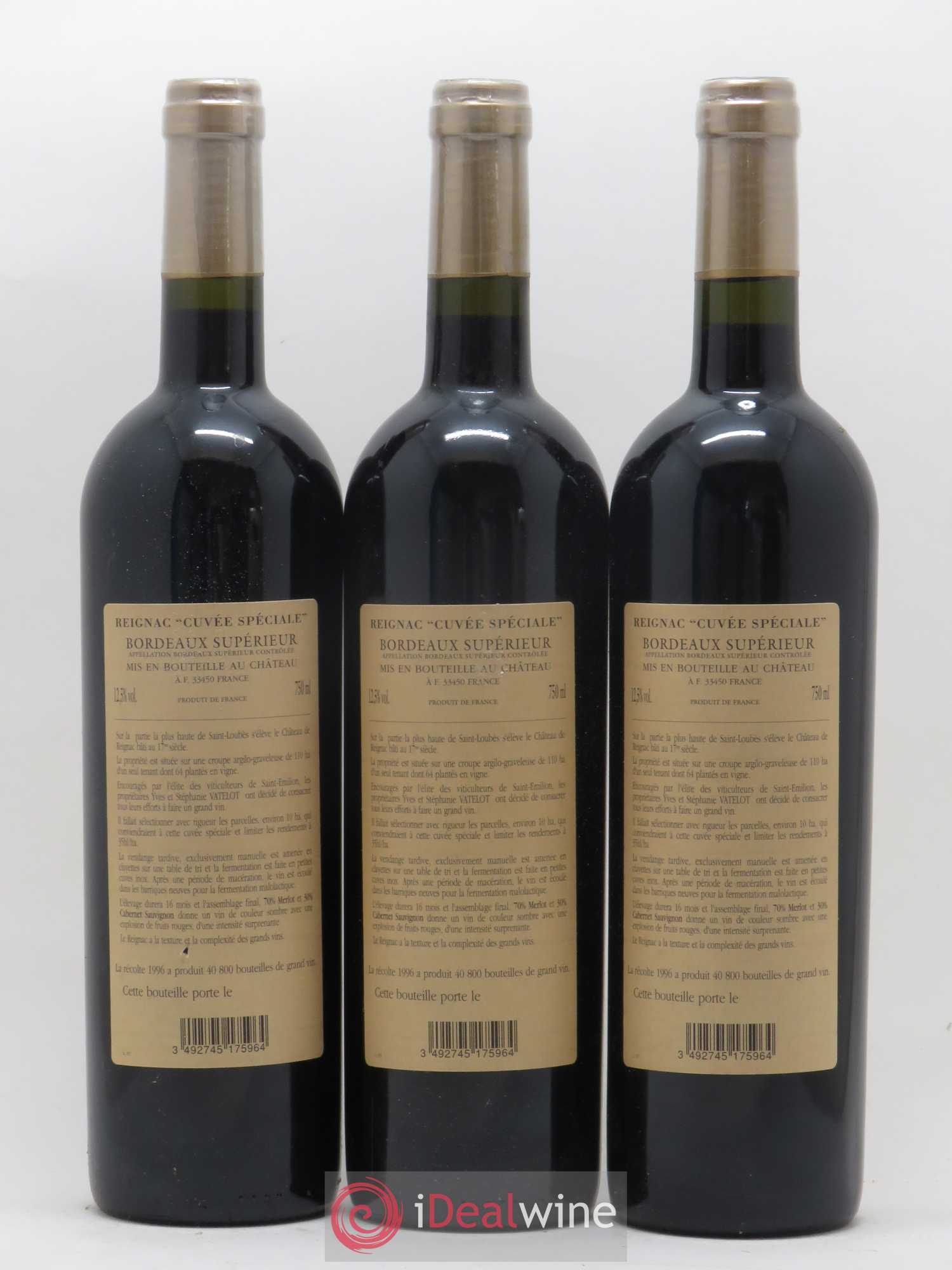Grand vin de Reignac 1996 - Lot de 6 bouteilles - 4