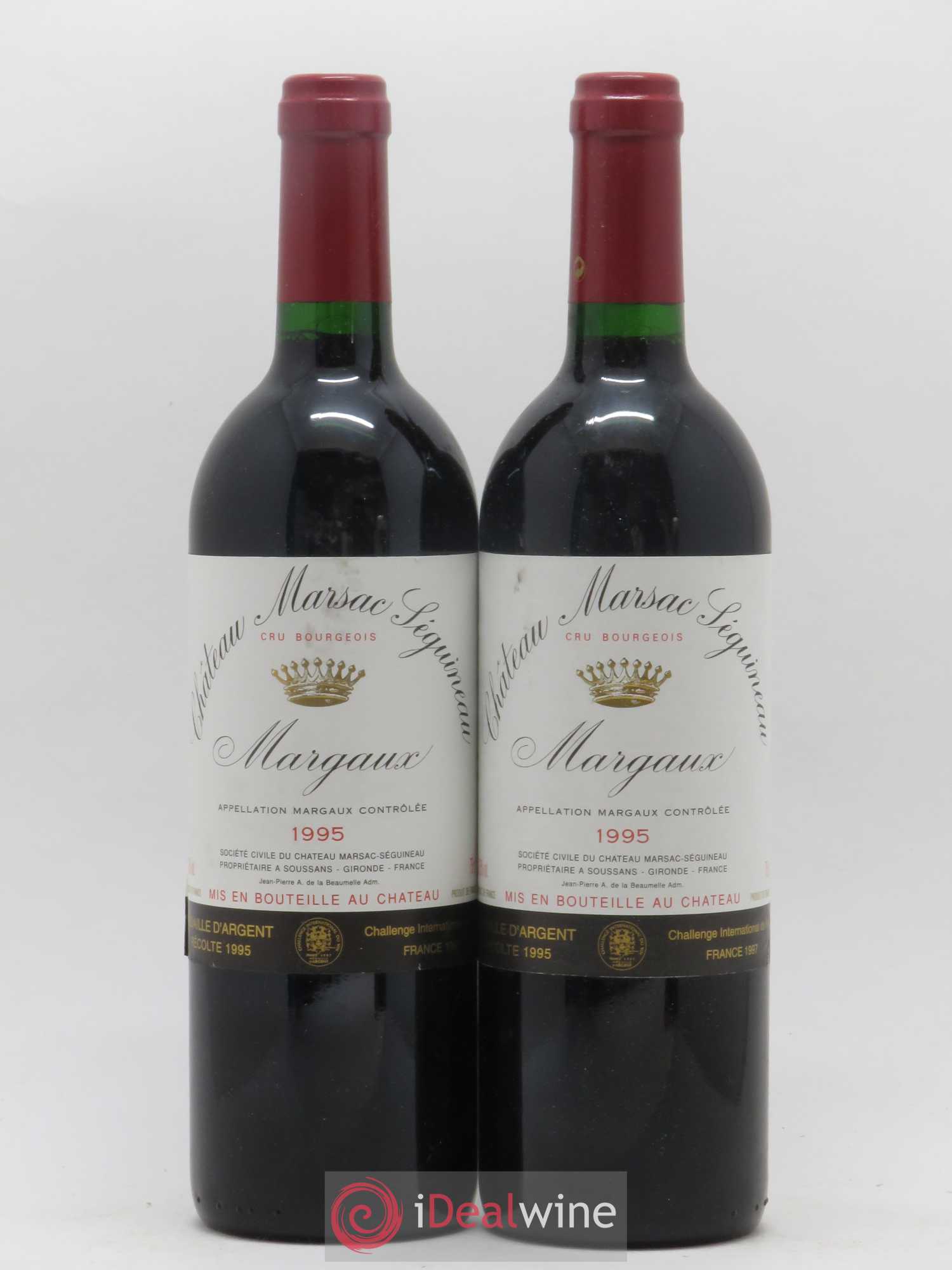 Château Marsac Séguineau Cru Bourgeois 1995 - Lot de 2 bouteilles - 0