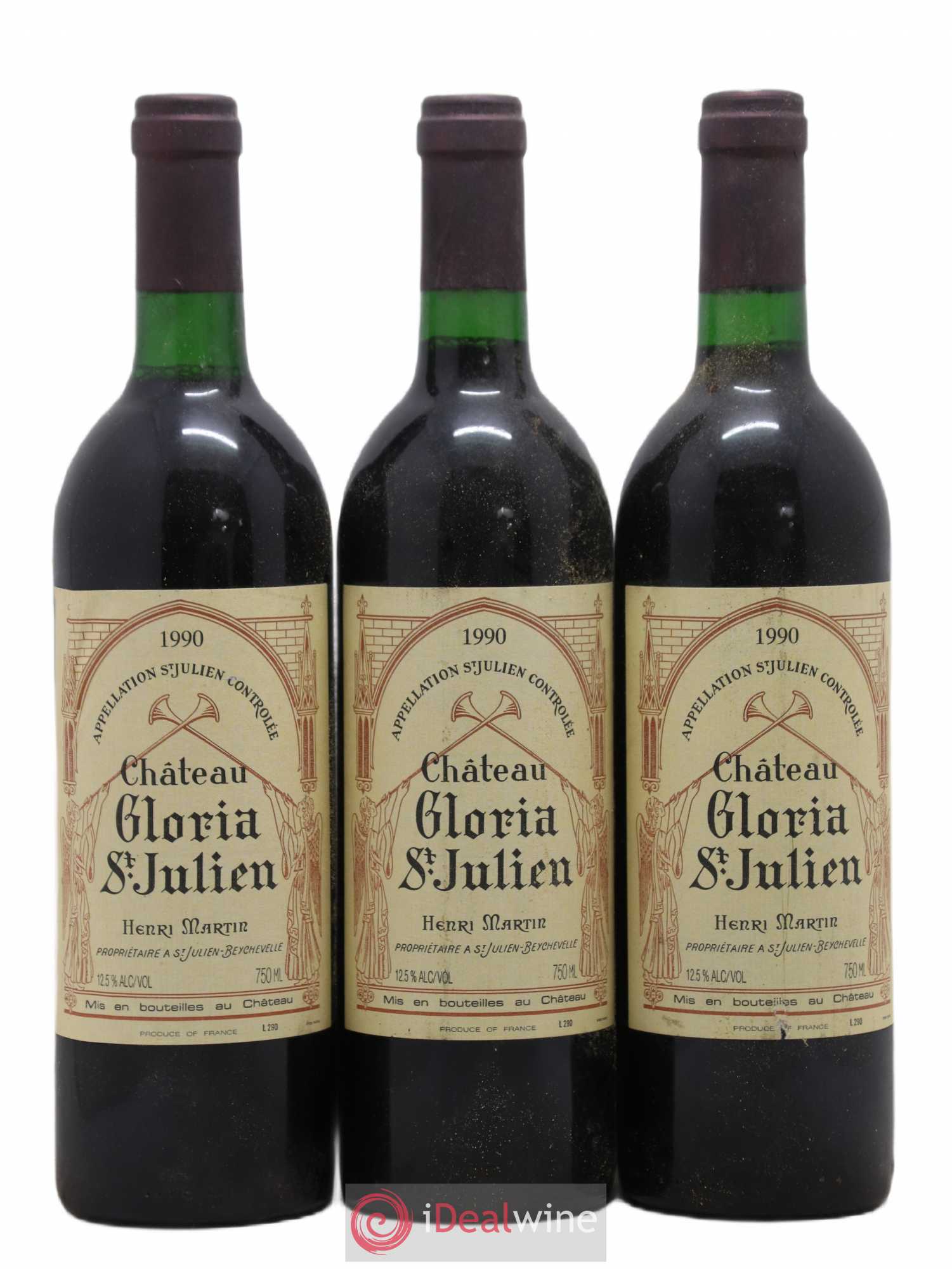 Château Gloria 1990 - Lot de 3 bouteilles - 0