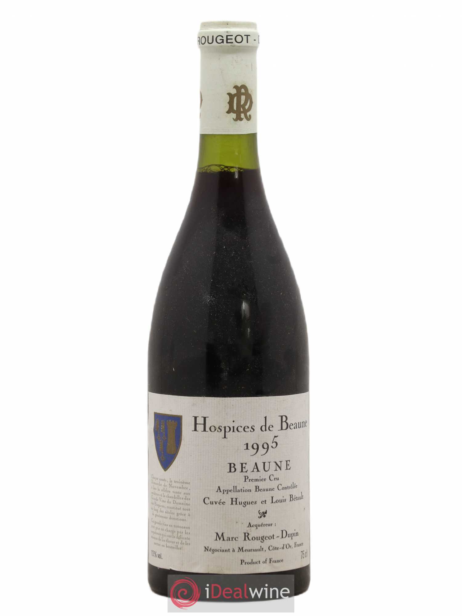 Beaune 1er Cru Cuvée Hugues et Louis Bétault Hospices de Beaune Marc Rougeot-Dupin 1995 - Posten von 1 Flasche - 0