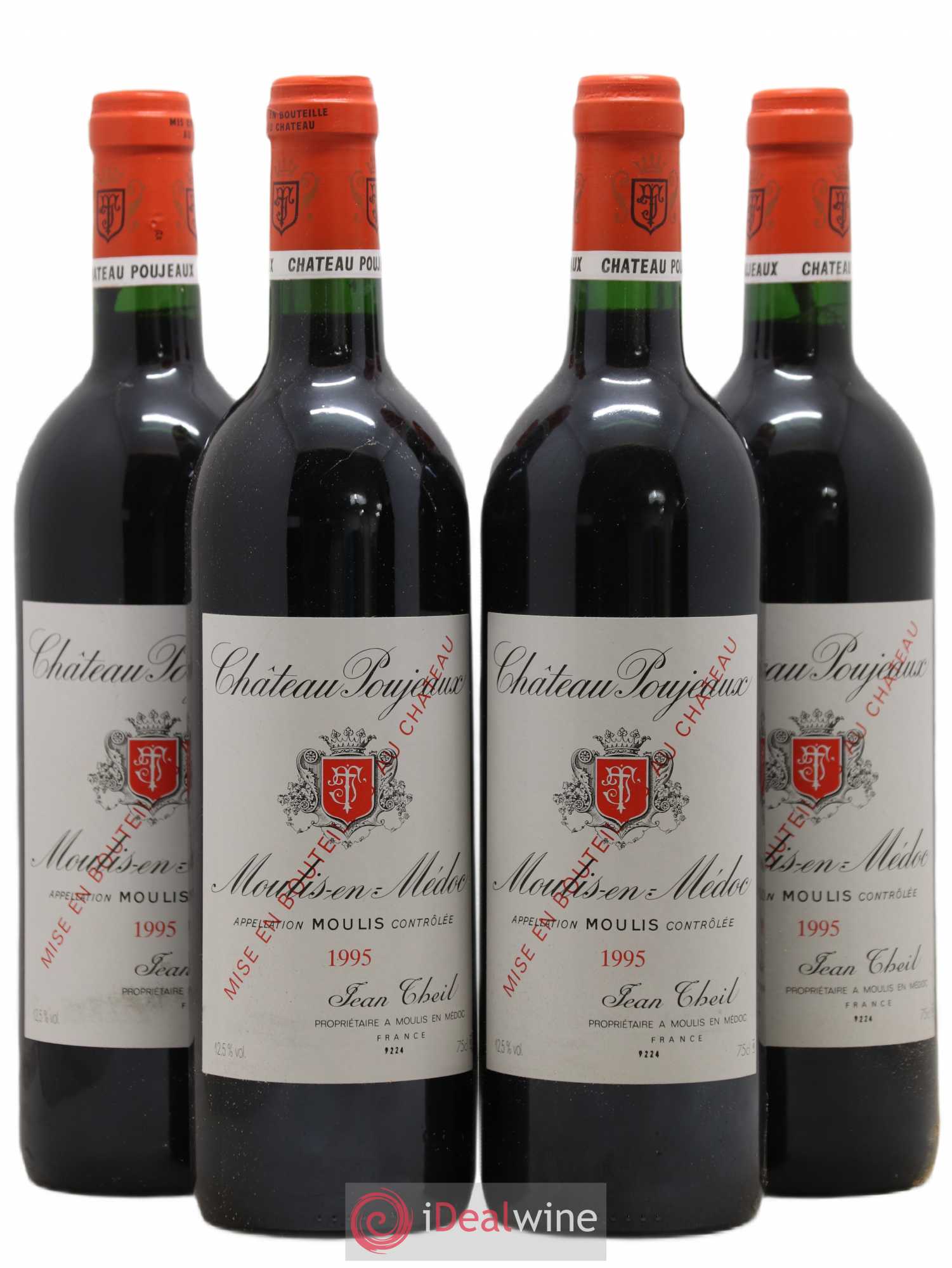 Château Poujeaux 1995 - Lot de 4 bouteilles - 0