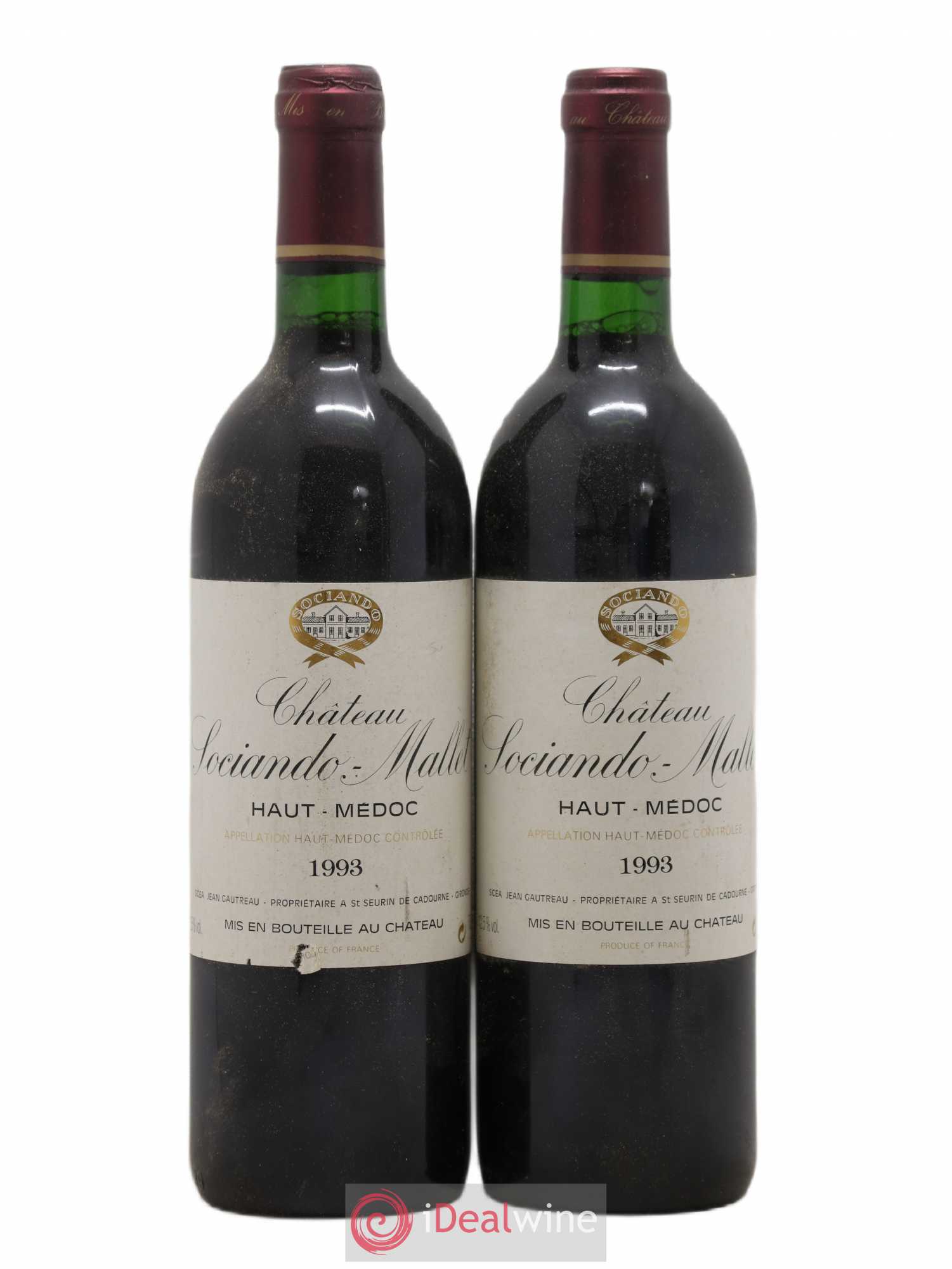 Château Sociando Mallet 1993 - Lot de 2 bouteilles - 0