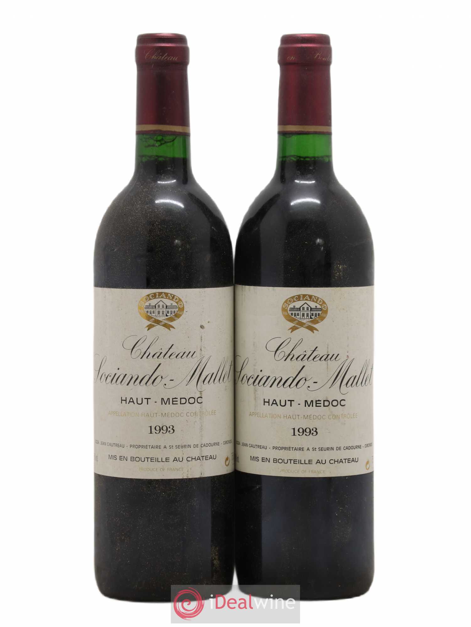 Château Sociando Mallet 1993 - Lot de 2 bouteilles - 0